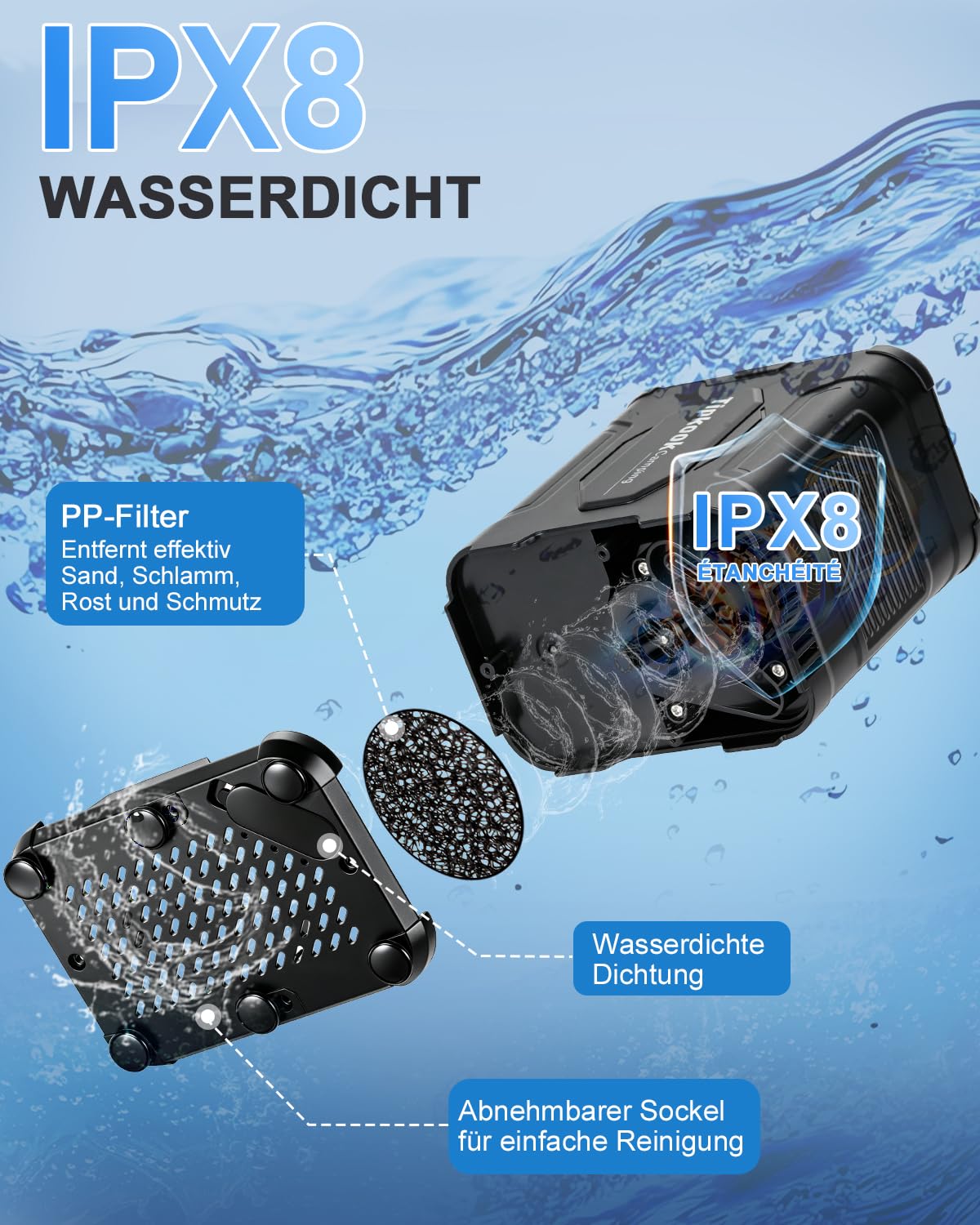 Tragbare Campingdusche mit 13000mAh EXTRA-LANGZEIT Akku, Mobile Outdoor Dusche mit Pumpe, Pausenfunktion & Temperaturanzeige für Mehrtägiges Camping, Mehrfache Tierwäsche & Langfristige Autowäsche
