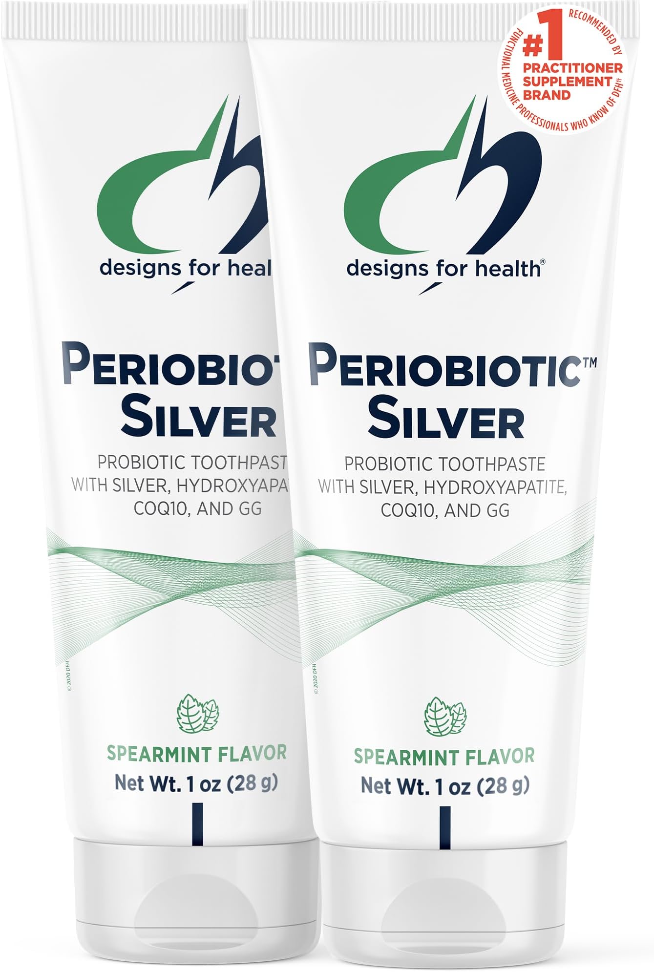 PerioBiotic Silver Hydroxyapatite Toothpaste - Travel Size Fluoride Free Toothpaste with Oral Probiotics with Whitening Hydroxyapatite - Supports Remineralization (2 Pack, 1oz)