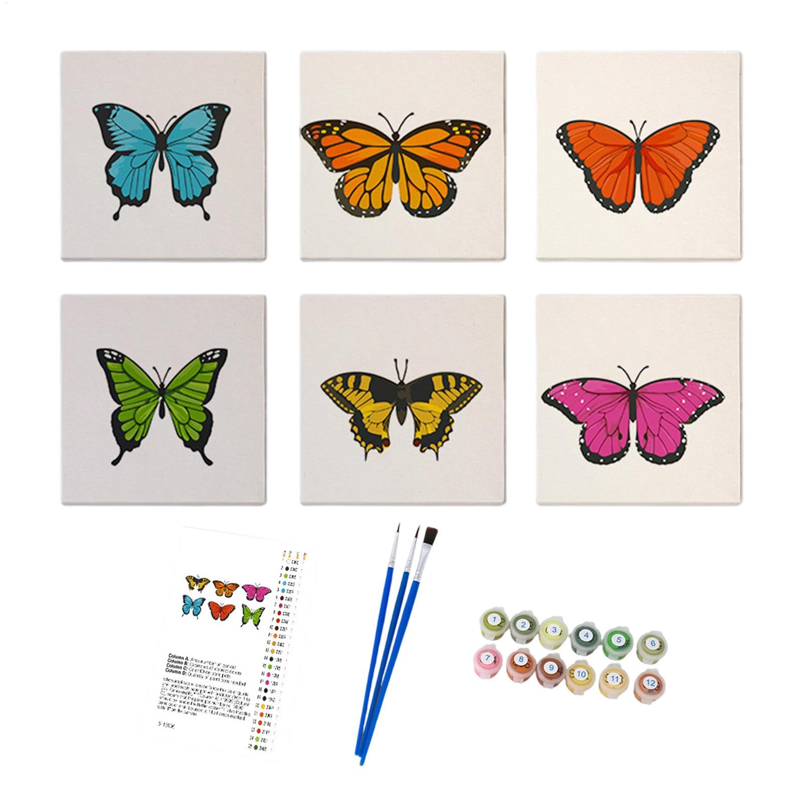 Kit di pittura con numeri, kit di pittura per numeri per adulti,Set di pittura a olio per bambini facile | Tema farfalla divertente, colorazione facile, accessori completi per granardi | Tema di farfalla divertente, colorazione facile, completi per bambin