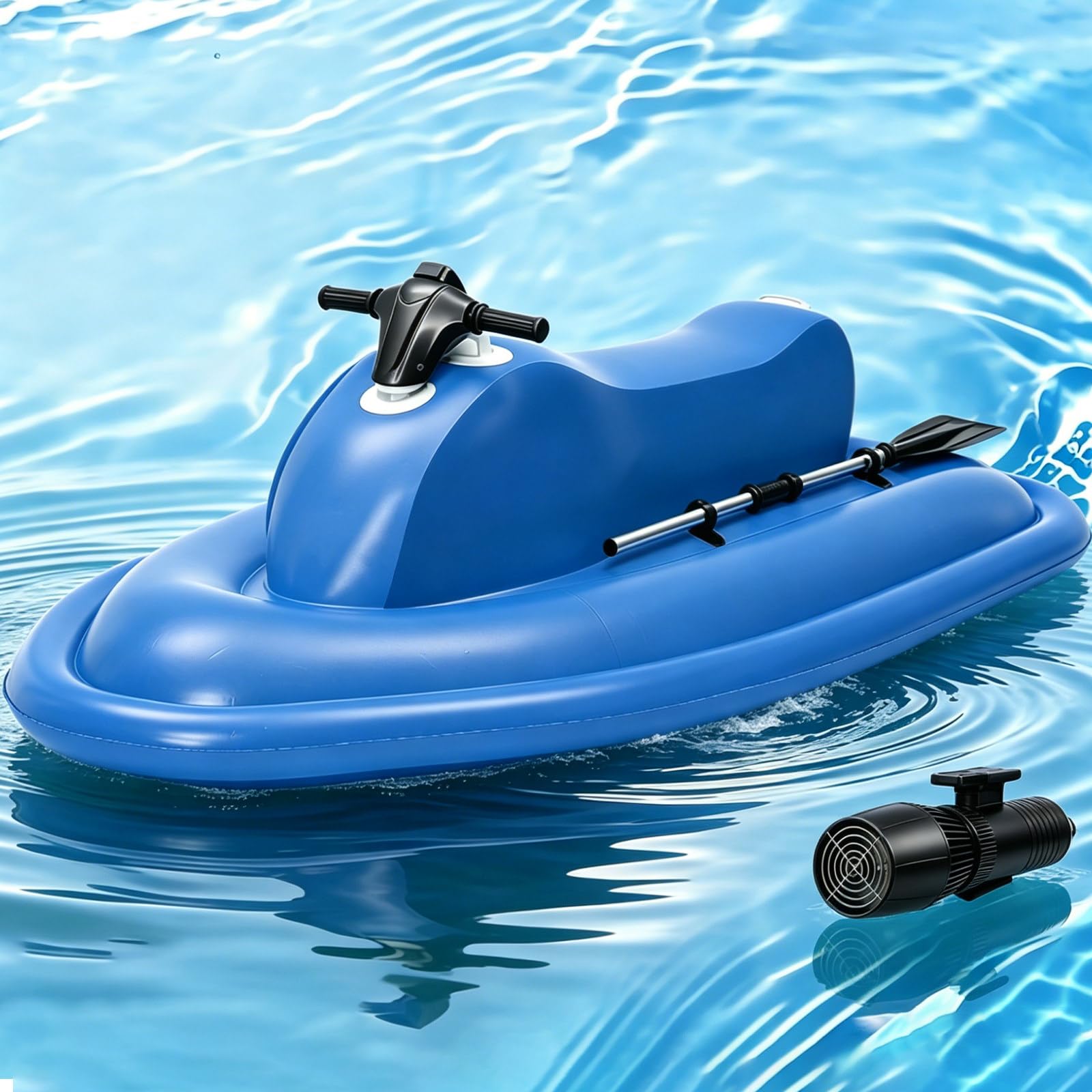 Osnzyc Motorized Inflatable Ride-On Jet Ski,Electric Inflatable Jet Boat for Adults with 500W/700W Motor, Max Load Cap. 330 lbs, for Sea Pool Party Water Sports 500W16A