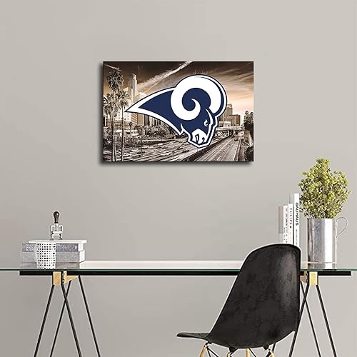 Miniatura 4 de Póster de fútbol americano de Los Angeles City Rams en lienzo impreso para decoración de pared, arte para sala de estar, dormitorio, sala de estar,