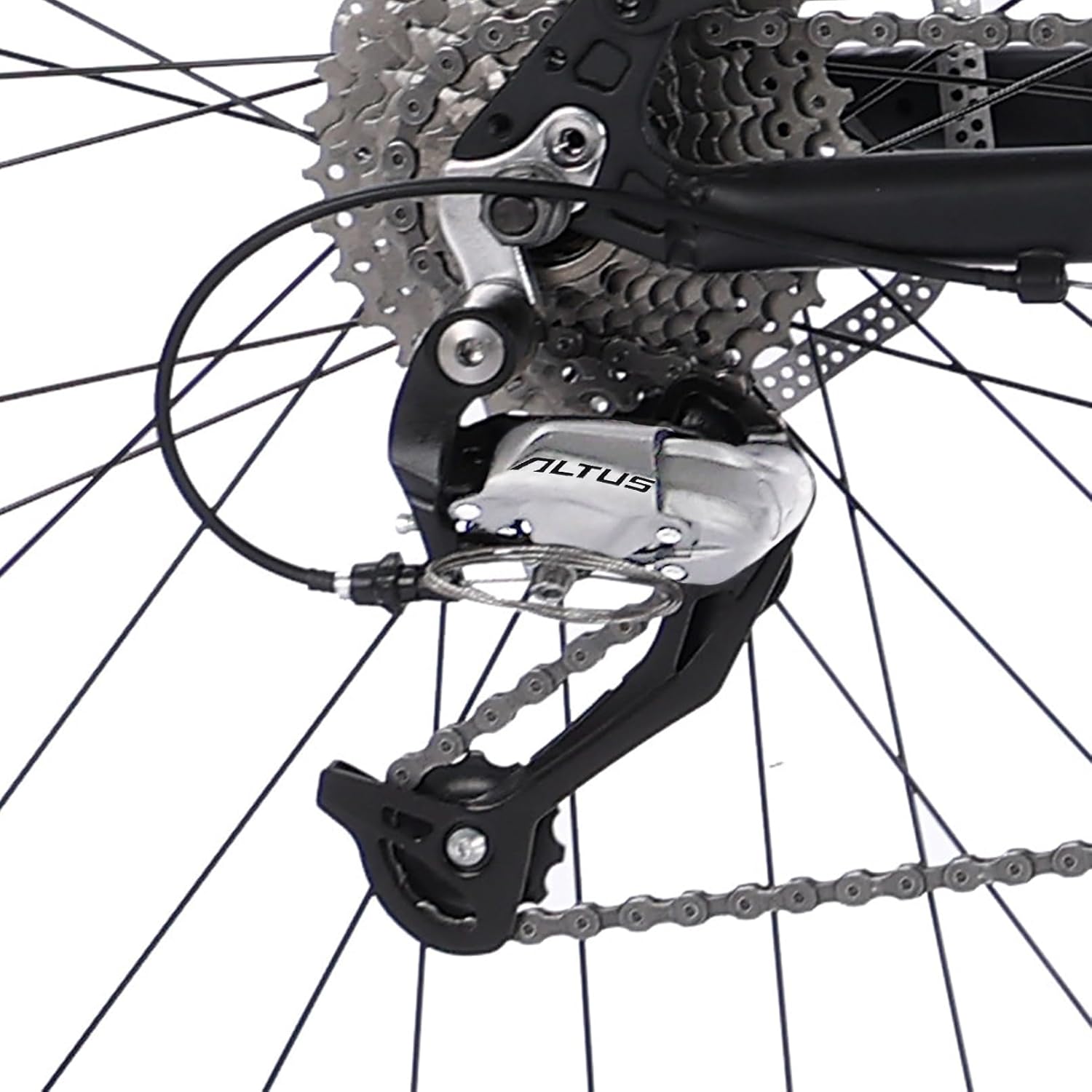 Rear Derailleur Altus RD-M370 Bicycle Rear Derailleur 9-Speed Derailleur Direct Mount for Mountain Bikes Road Bikes(Silver )