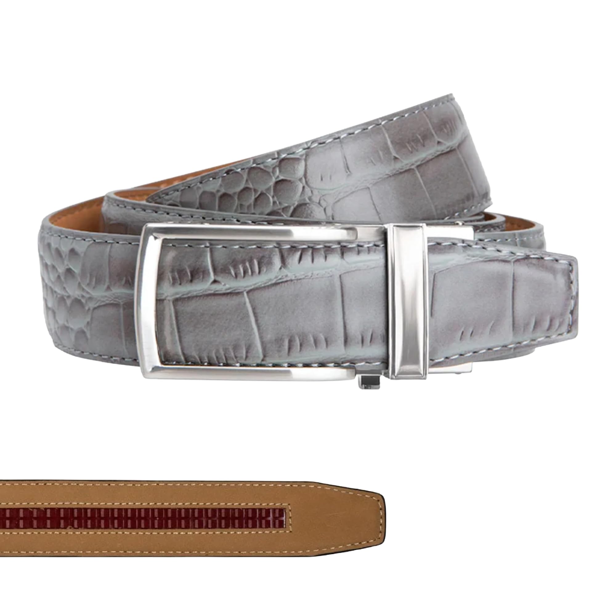 Nexbelt Aluminum Alligator Ratchet Golf Belt Grey