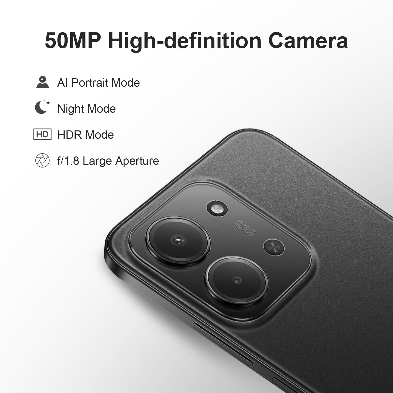 XIAOMI Redmi 15C Smartphone 2025 Nouveau - Écran 6.9" 120Hz | 50MP Double Caméra | 6000mAh | 4Go+128Go | IP64 | HyperOS 2 | Noir Minuit, Ne Comprend Pas la Batterie chargée