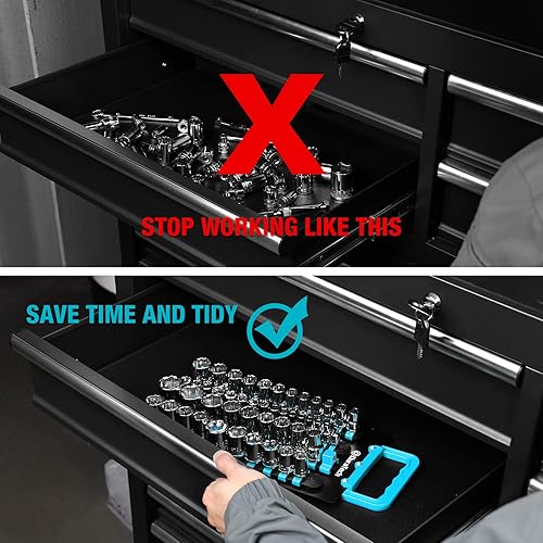 Miniatura 8 de WORKPRO Juego de llaves de impacto de 12" con organizador de enchufes DURATECH