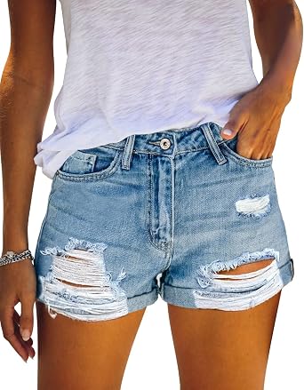 Stretch Denim Jean Shorts at Amazon 