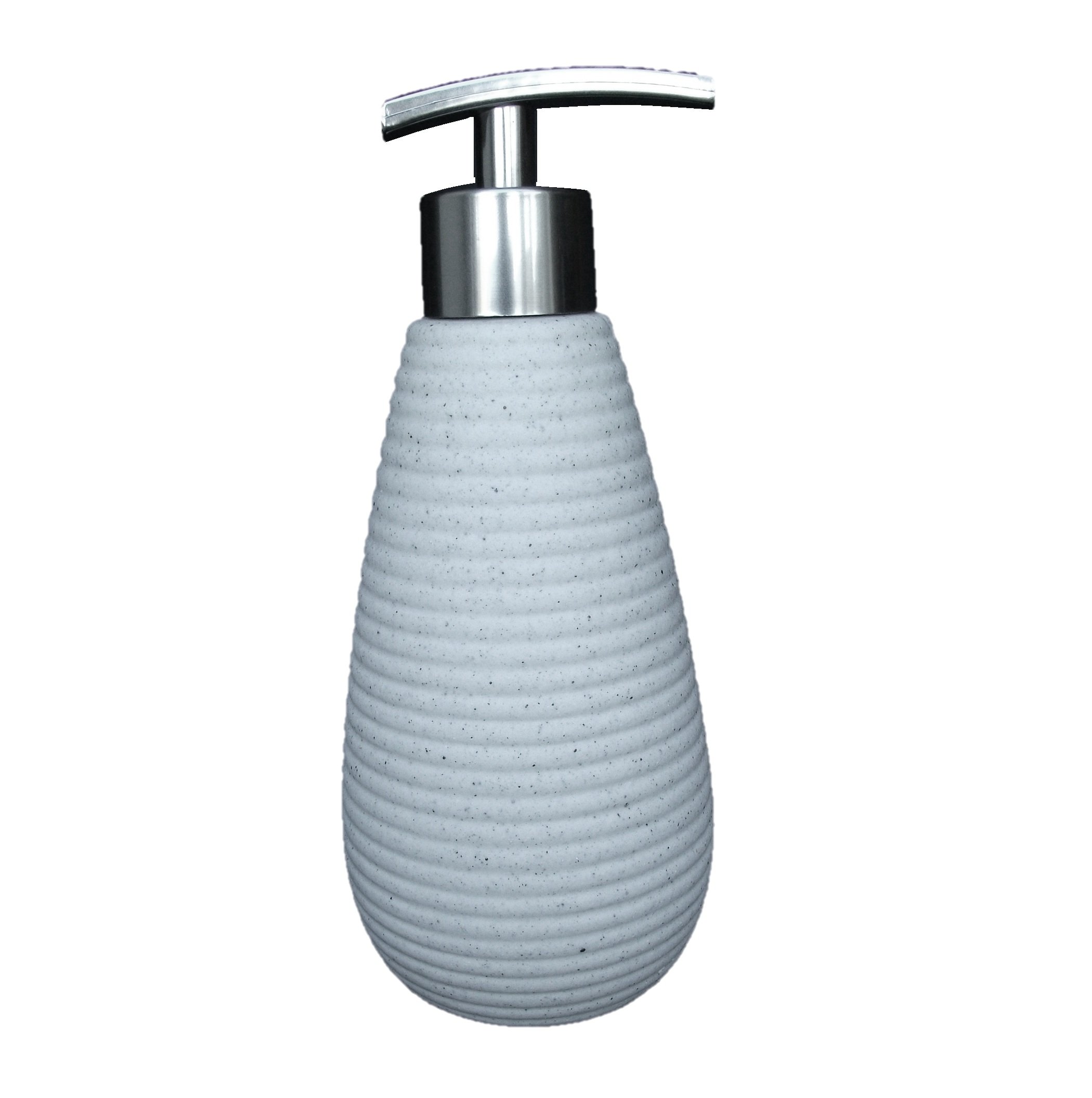 Ribbed Stone Effect Ceramic Soap Dispenser
