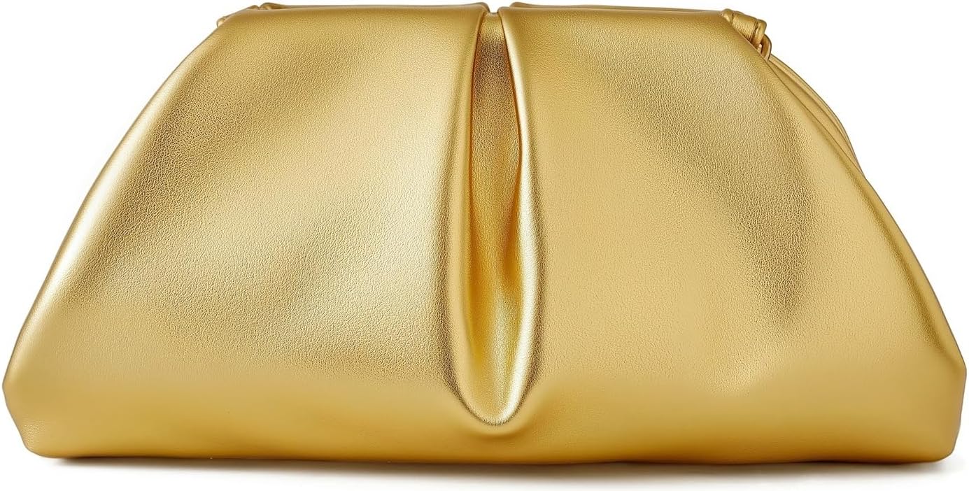 Women's Clutch Purse,Dumpling Crossbody Bag,Detachable Chain Shoulder Bag,Cloud Evening Clutch