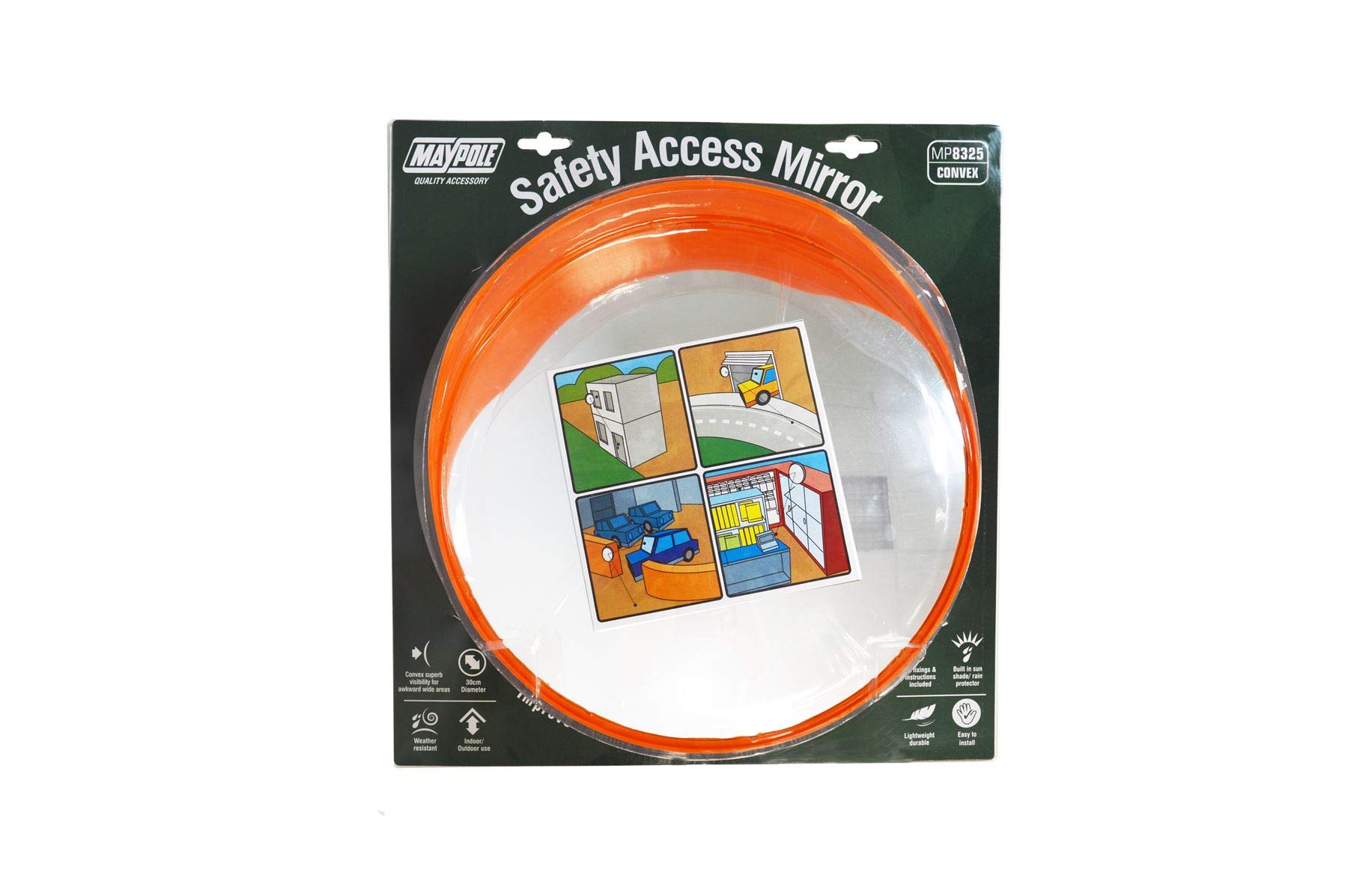 Maypole 30 Cm Driveway Safety Convex Mirror