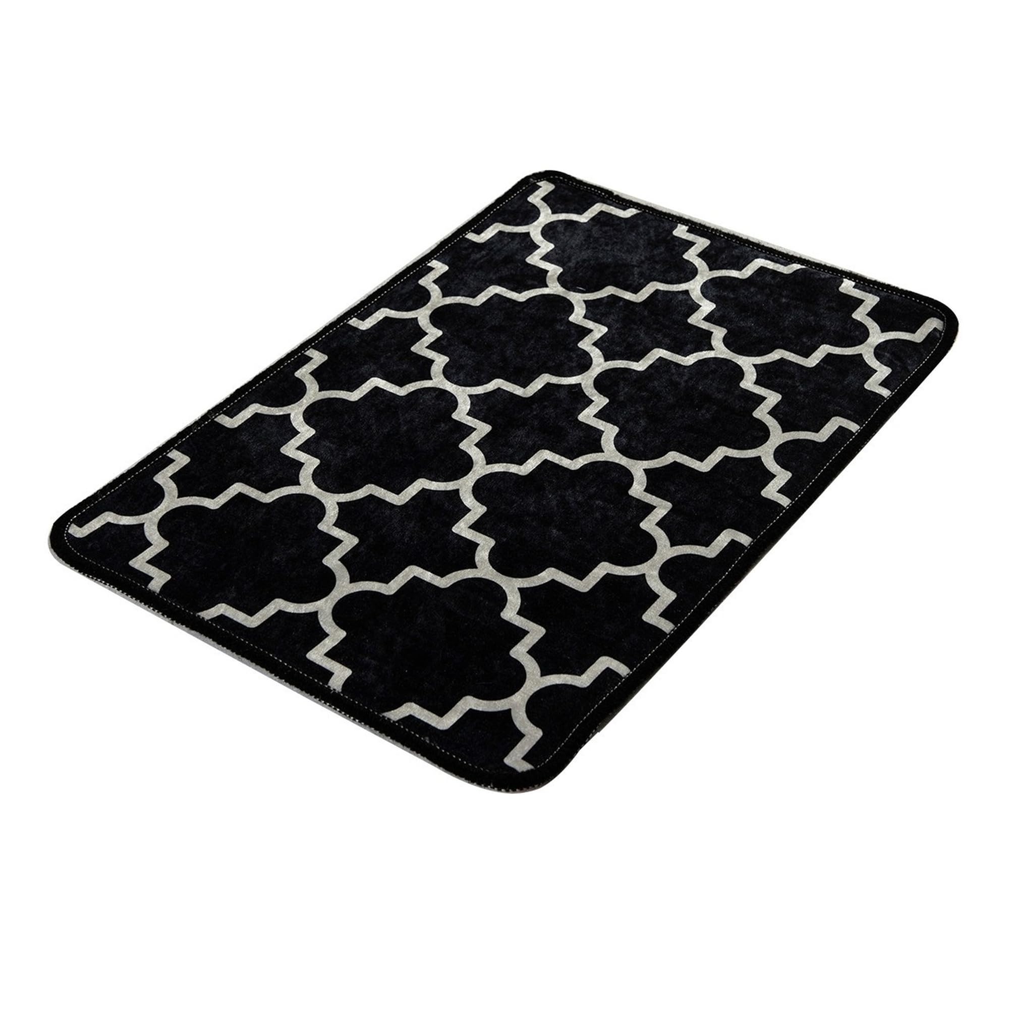 WELL HOME MOBILIARIO & DECORACIÓN Black and White Bath Mat