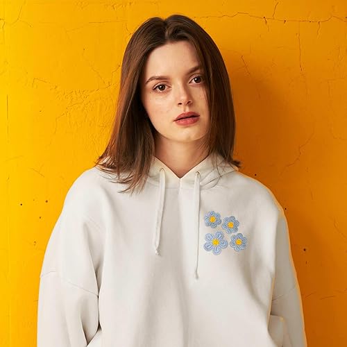 Miniatura 2 de 36 parches de flores de 1.52 pulgadas para coser en margaritas bordadas de ganchillo, bonita decoración de San Valentín para ropa, sombrero,