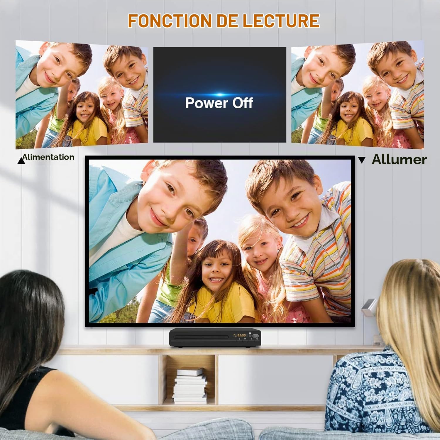 Lecteur DVD HDMI Sans Région pour Smart TV - Mise à l'Échelle 1080p, Entrée USB, Câble HDMI/RCA Inclus, Mémoire de Point d'Arrêt, PAL/NTSC Intégré, Lecteur CD pour la Maison