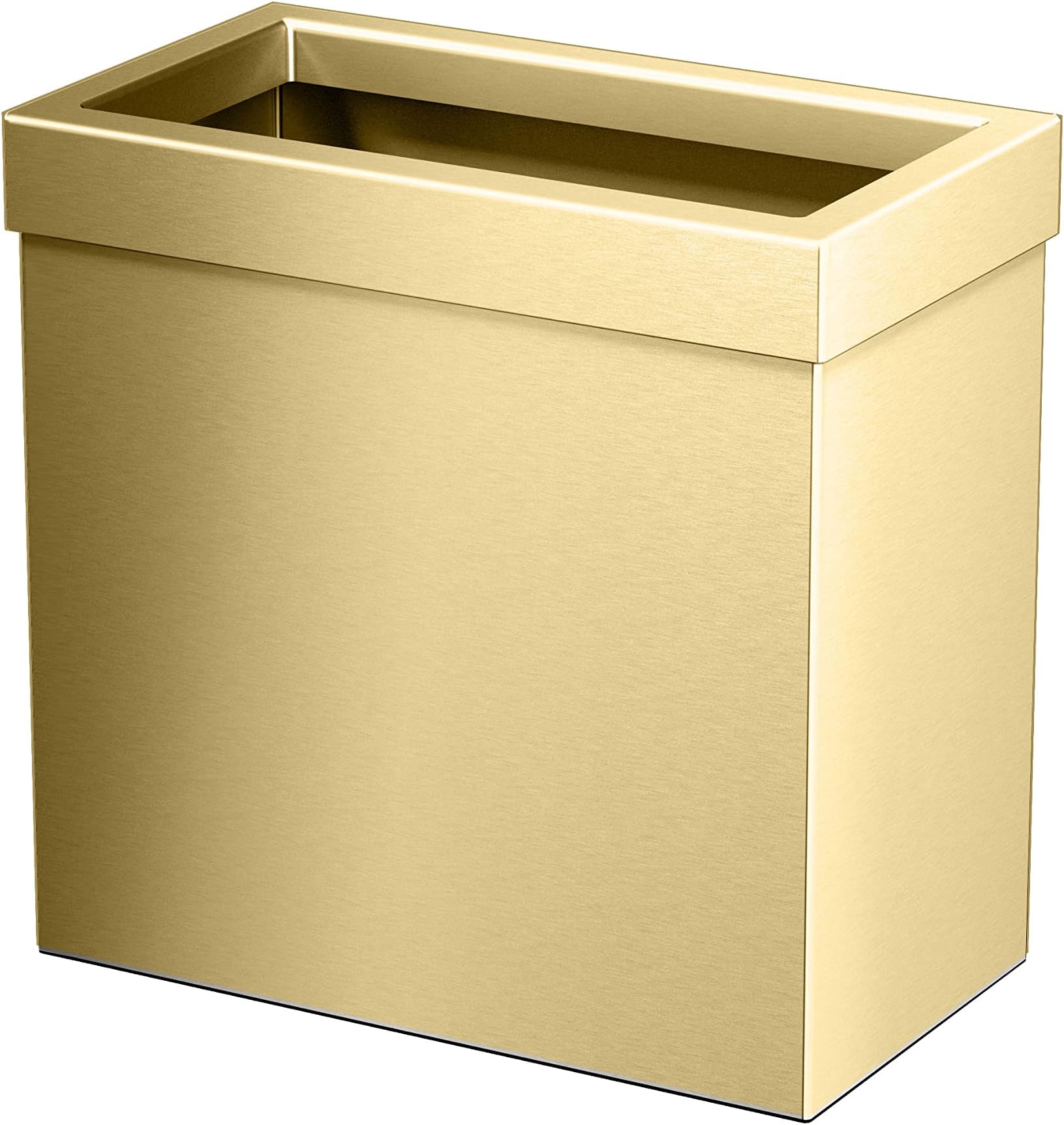 Gatco 1916B Modern Rectangle Wastebasket, Brushed Brass
