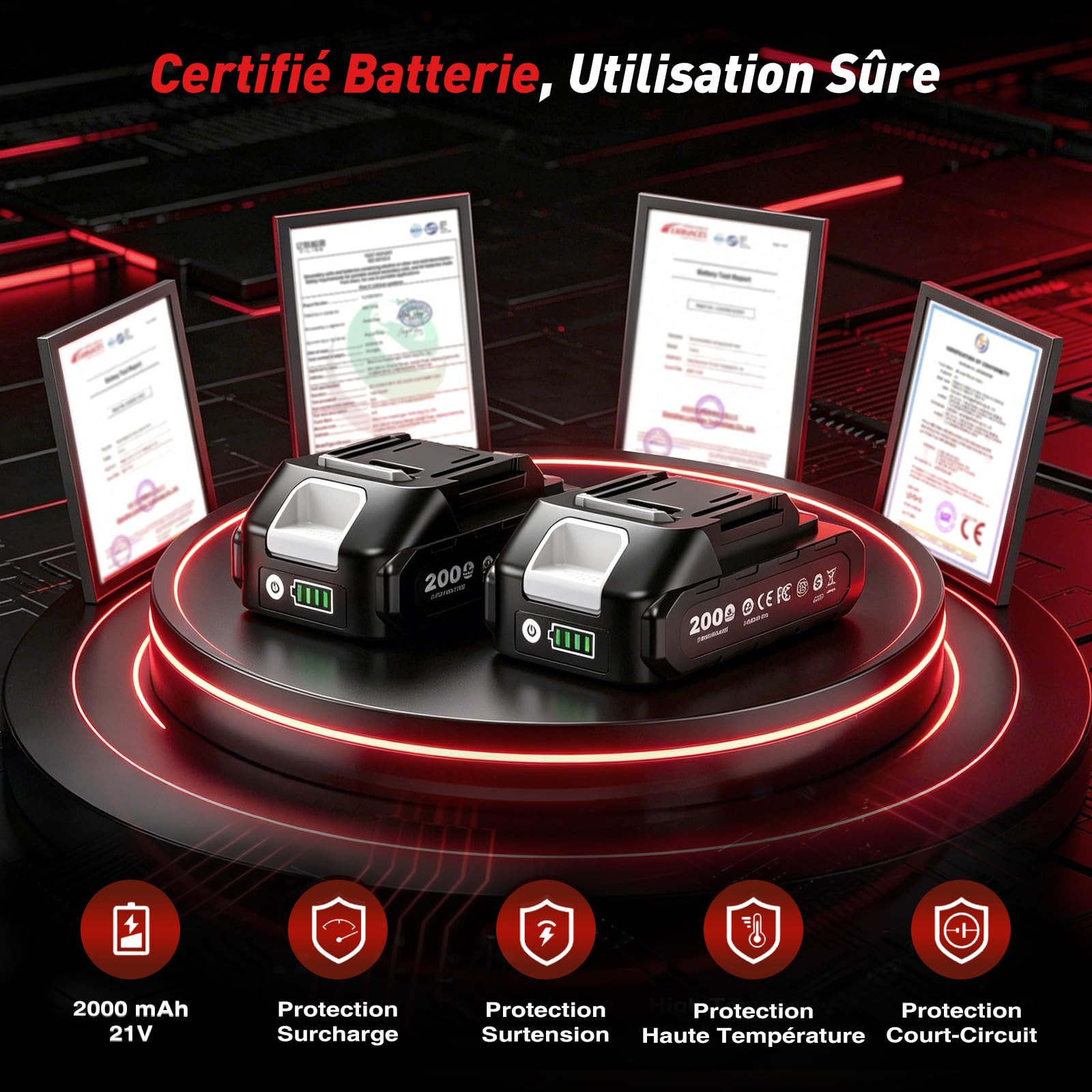 Polisseuse Voiture Sans Fil, Sac de Rangement, Detailing Automobile | Kit Polissage Voiture 13 Pièces, 2 batteries 2000 mAh, Orbitale 8 mm, Lustreuse Orbitale pour Cirage et Rénovation Automobile