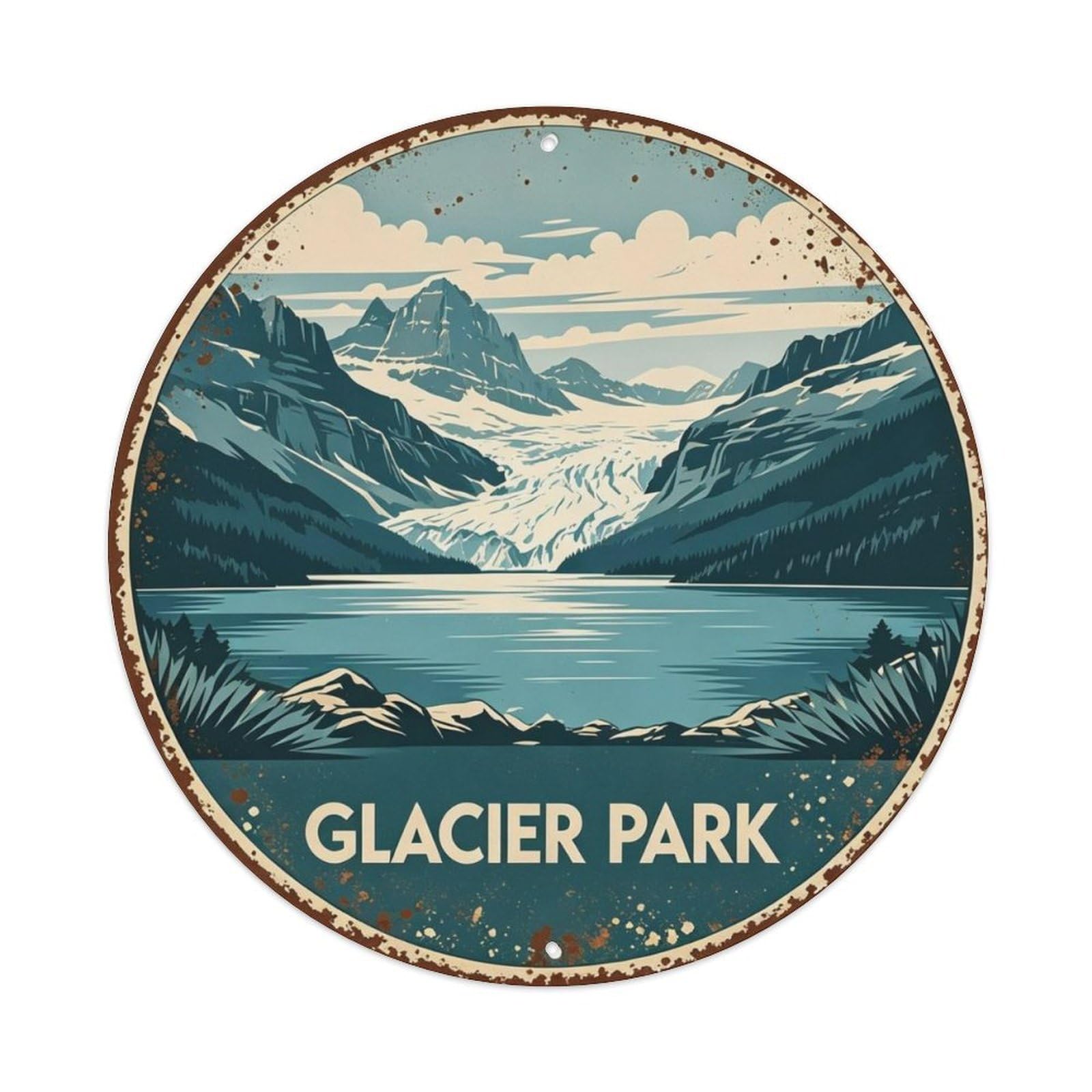 Glacier National Park Metal Tin Sign Plaque