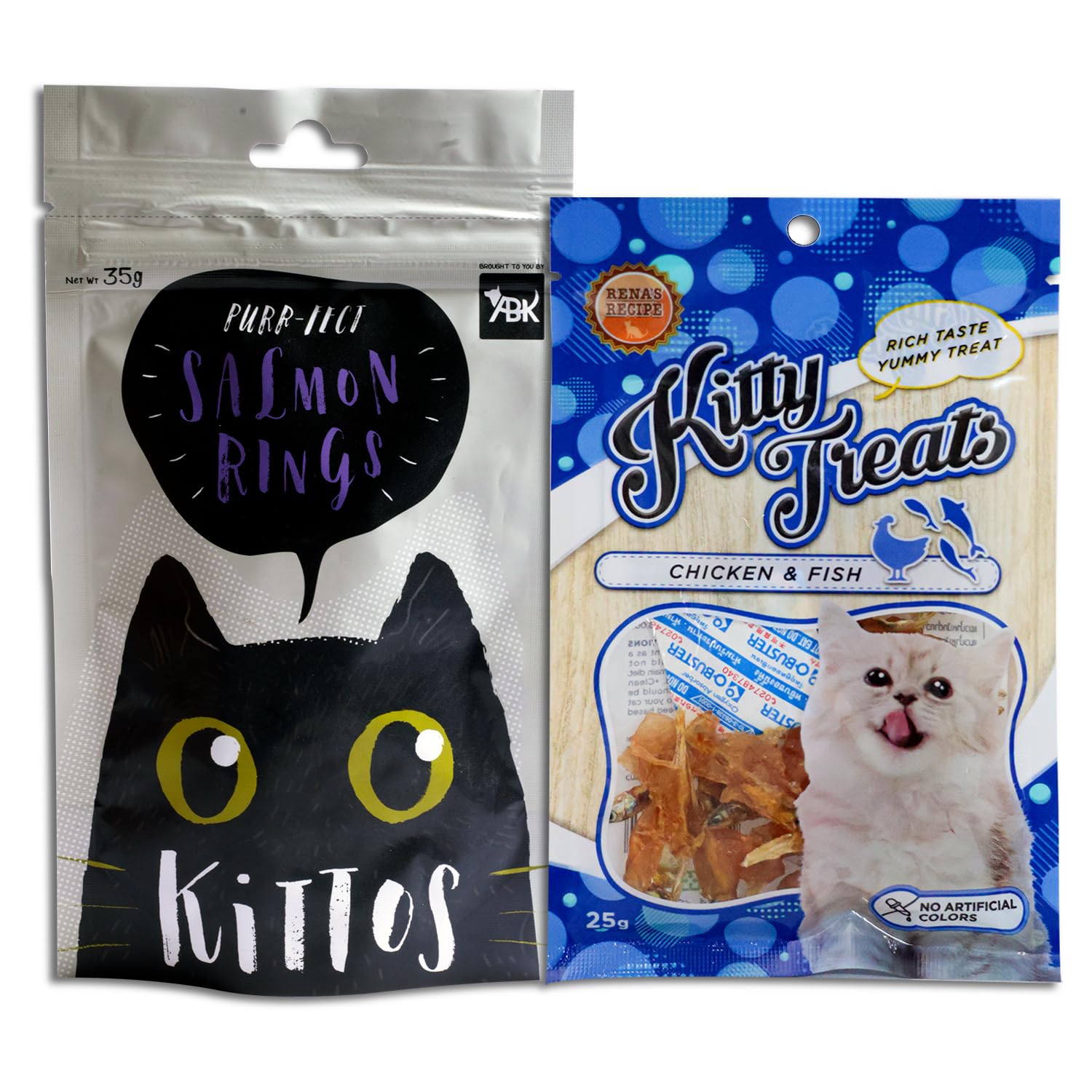 Kittos Combo Pack of Cat Treats | Rich Protein Low Fat | Premium Training Kittos Salmon Rings with Cataholic Kitty Treats Chicken & Fish Spirals - 25 GMS (B08Q4D7LC8) Amazon Price History, Amazon Price Tracker