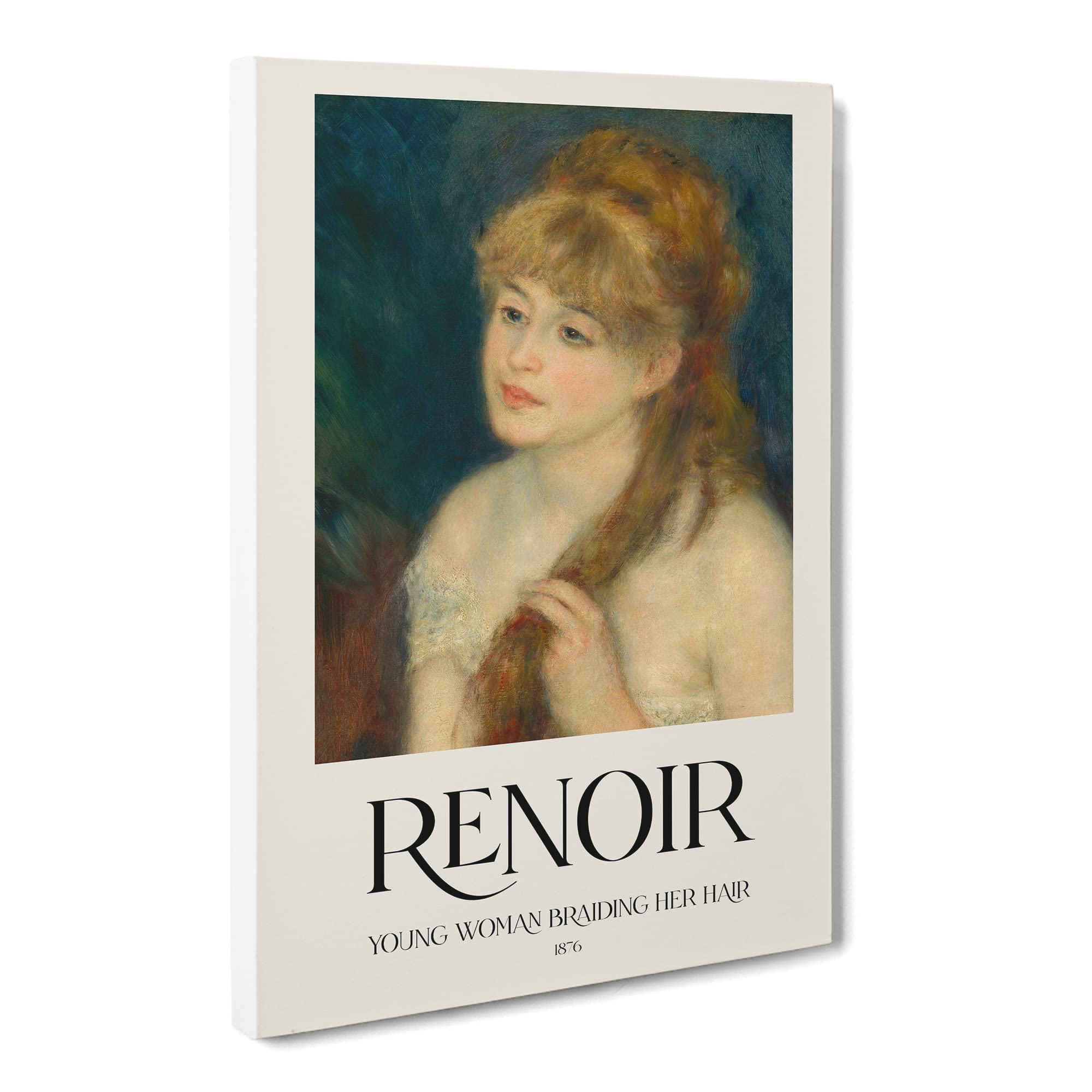 Woman Braiding Her Hair By Pierre Auguste Renoir Canvas Print, Mixed, 25L x 50W cm