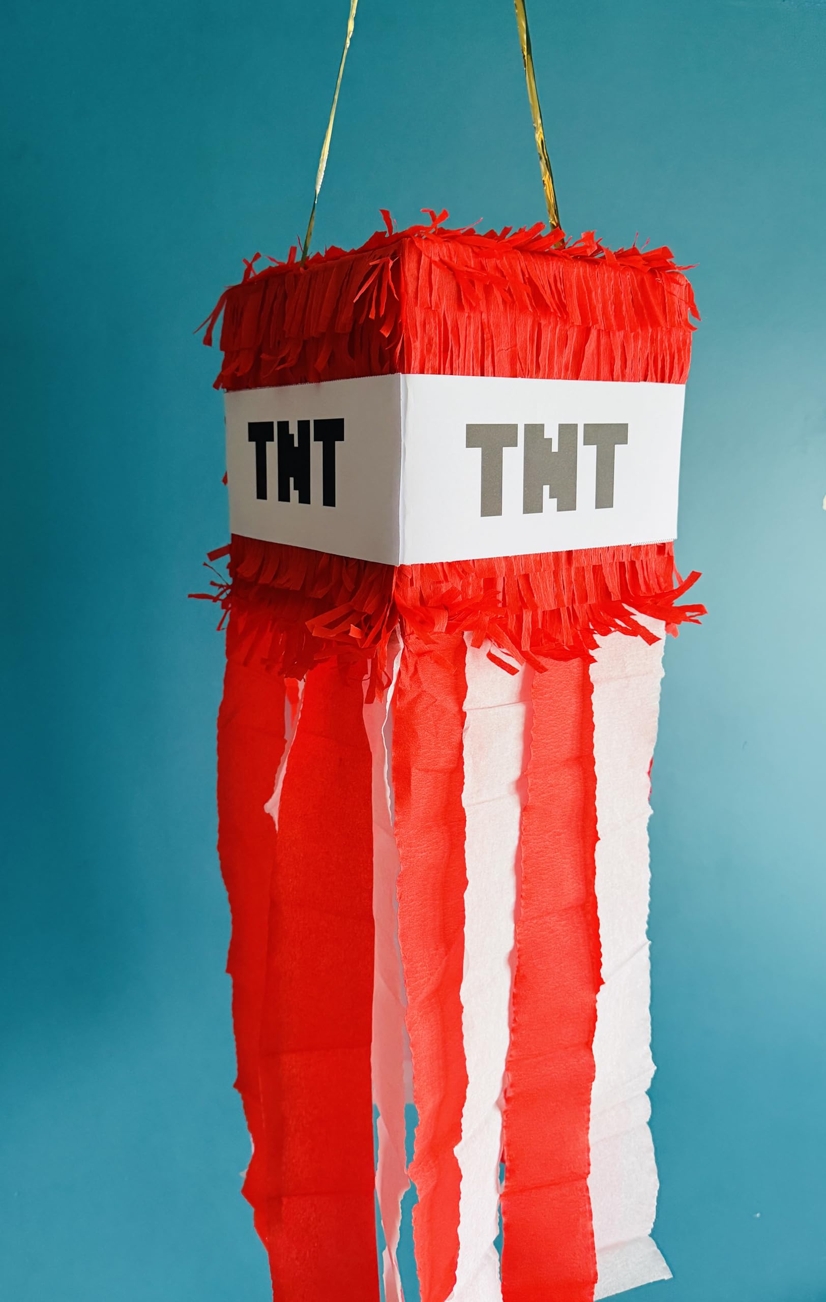 Red TNT Style Pinata – 25 x 25 cm Empty Party Decoration