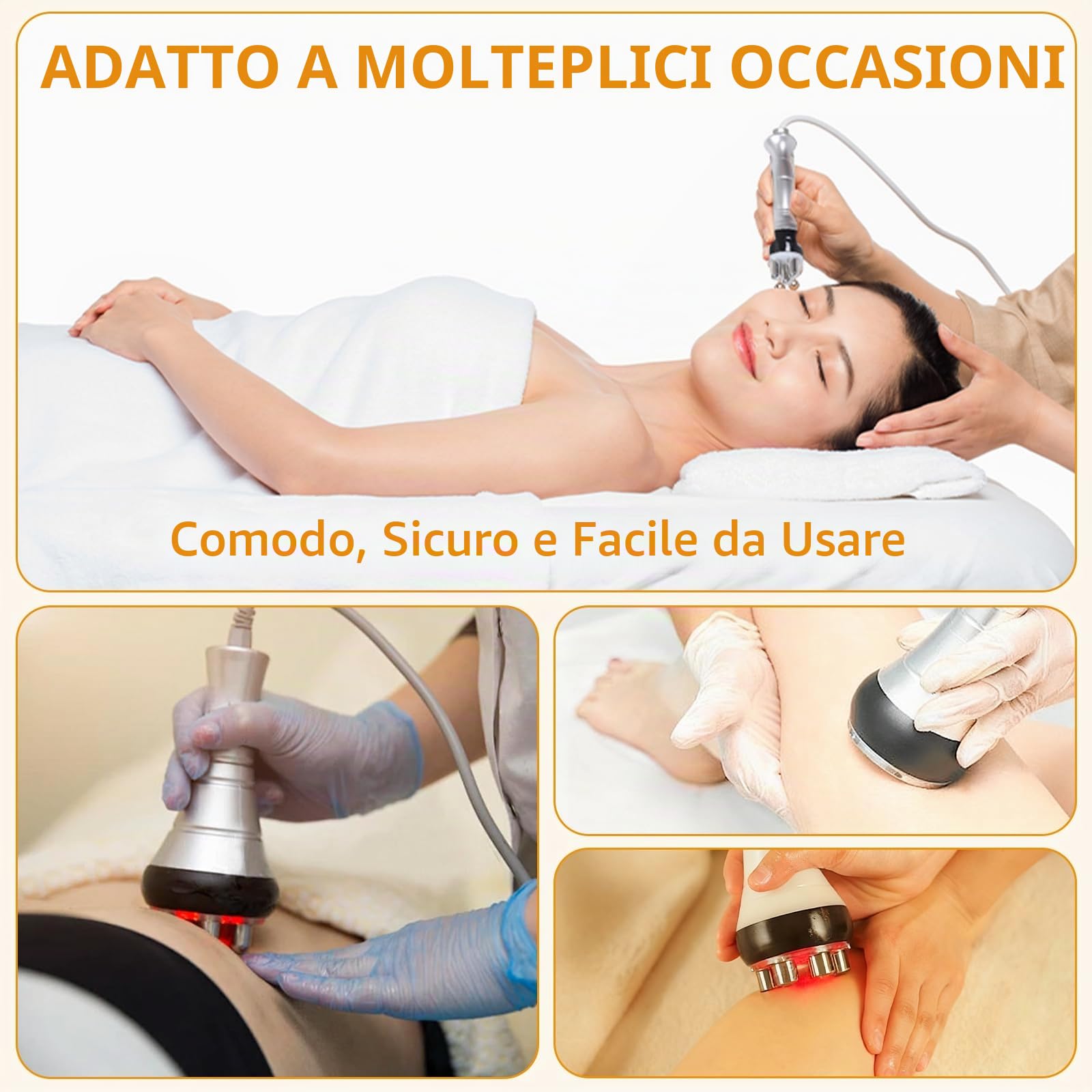 40K Corpo Dimagrante Macchina, 4 in 1 Radiofrequenza Professionale Viso e Corpo Massaggiatore Anti Cellulite, Macchina di Bellezza per Cavitazione Rassodanti e Tonificanti per Viso