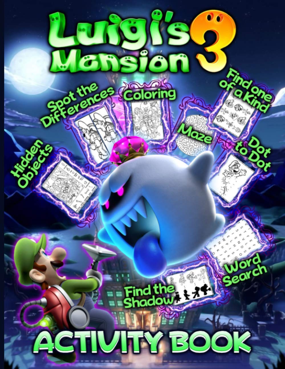 Buy Luigis Mansion 3 Activity Book Anxiety One Of A Kind, Maze, Hidden