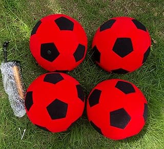 Vinfgoes 4 PCS 8'' Inflatable Sticky Soccer Ball Kick Darts Balls for Inflatable Soccer Dart Board Outdoor Training Felt S...