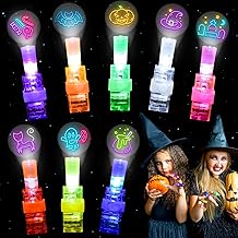 Halloween Party Favors,48 Finger Lights for Kids,Halloween Goodie Bag Fillers Basket Pinata Stuffers,Glow in The Dark Toys Bulk Halloween Party Supplies,Non Candy Trick or Treat Gifts Classroom Prizes