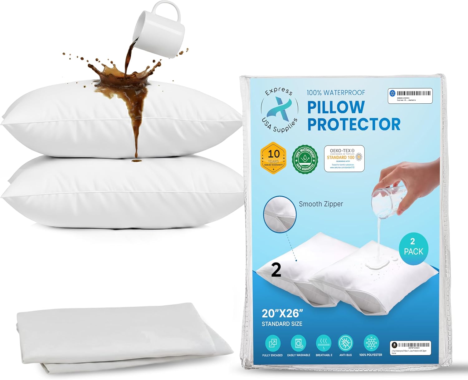 Luxury Hotel Collection Bed Pillows Standard/Queen Size Set of 4 - Original Soft Down Alternative Pillow for Sleeping - Soft Support for Back, Stomach or Side Sleepers - Breathable & Cooling Effect