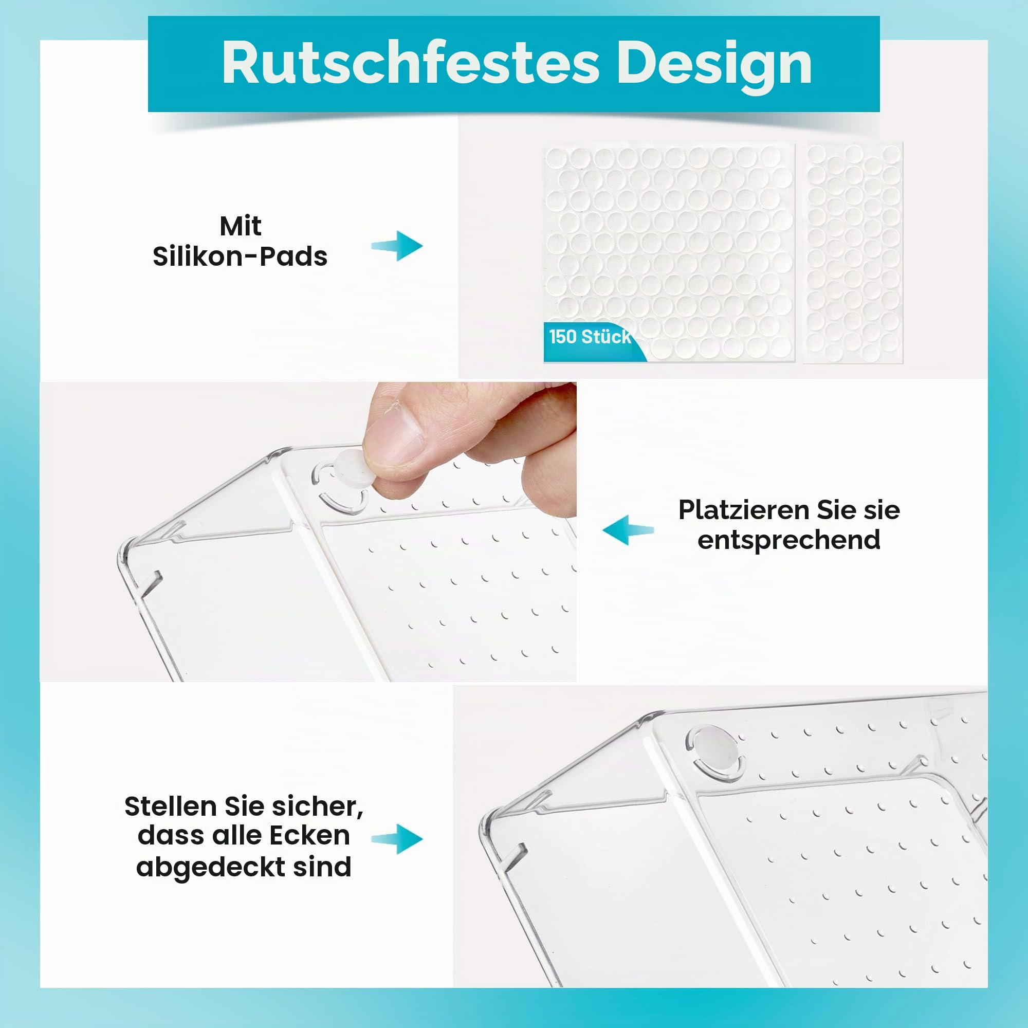 Vtopmart 28 Stücke Schubladen Organizer mit 4 Größen, Schminktisch Organizer, Organizer Schublade, Organizer Tabletts für Küchen, Schmuck, Schlafzimmer, Büro