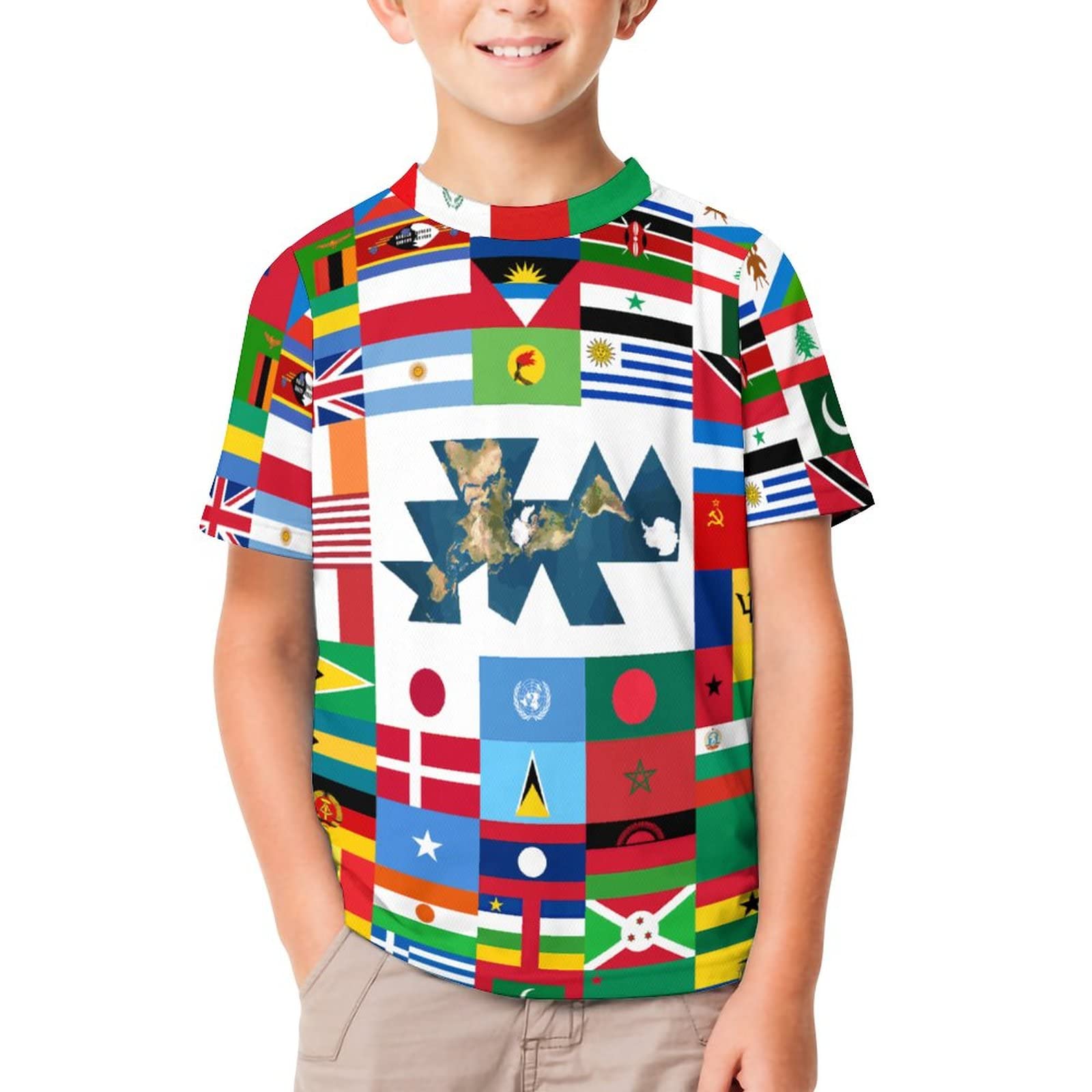 Amazon.co.jp: キッズ Tシャツ 世界の国旗 半袖 子供服 ジュニア  