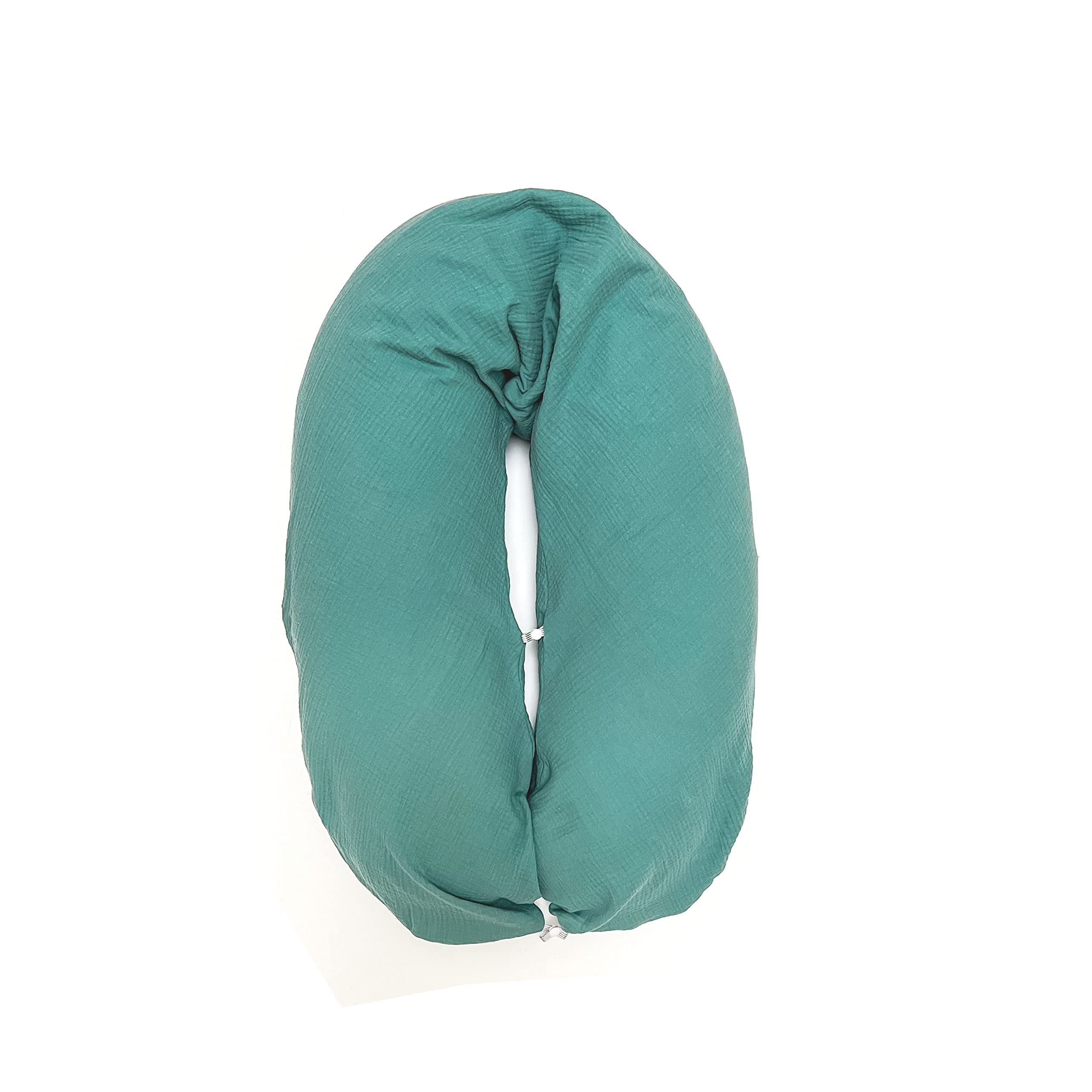 Blausberg Cuscino per allattamento, con funzione nido, rivestimento (rimovibile), con cuscino originale Theraline, 190 cm x 38 cm, colore: verde abete