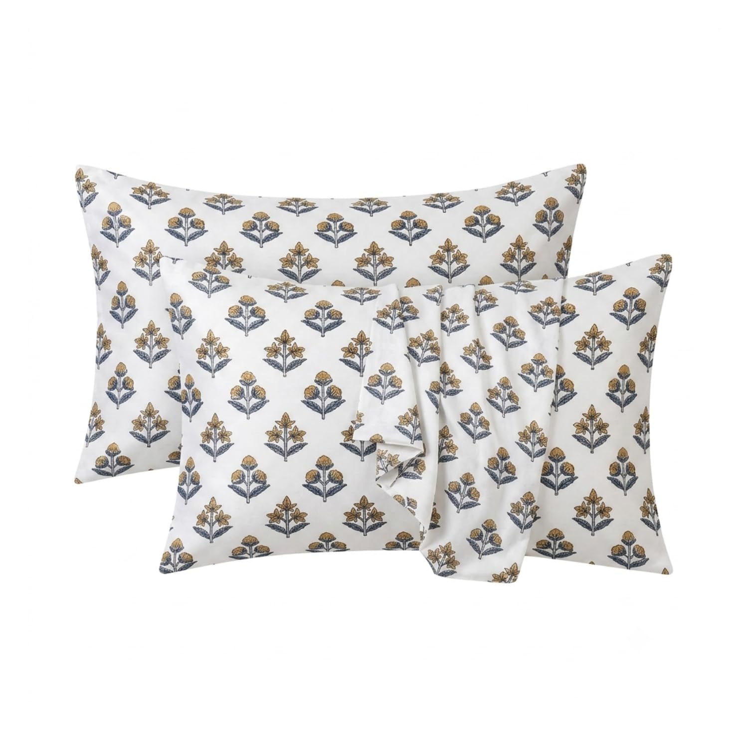 RAGGLE Set of 2 Satin Silk Pillowcase for Hair and Skin Standard Size 18"X 28" with Soft Breathable Smooth Cooling Pillow Covers for Sleeping or Pillow Protector (2, Brown Printed)