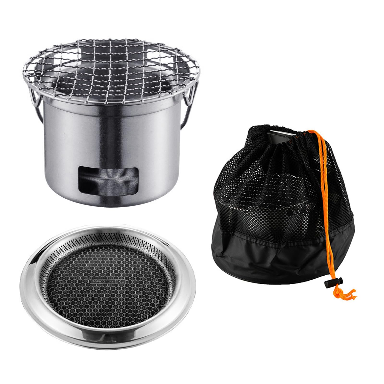 Kalttoy 304Stainless Steel Outdoor Stove Cooking Stove Multifunctional Cookware Campings Outdoor Barbecue Tool for Cooking Multifunctional BBQ