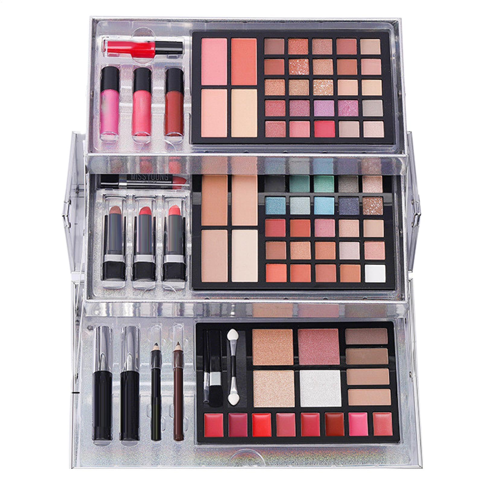 Kit di trucco per adolescenti, kit di per trucchi, set regalo professionale completo – Include: Mascara, palette ombretti, per sopracciglia, rossetto | Kit Di Trucco Completo Per Il Viso Mascara Rossetto E Per Sopracciglia Per Donne Ragazze Adolescenti E