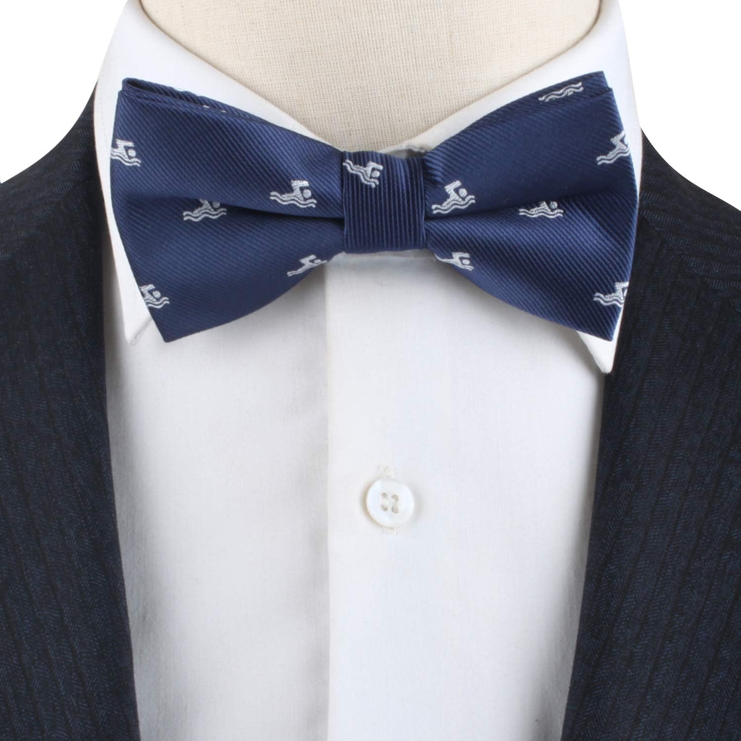 AUSCUFFLINKS Swimming Bow Tie | Swim Coach Bow Ties | Swimmer Triathlon Bowtie Bday Present for Guys (Swimming Bow Tie)