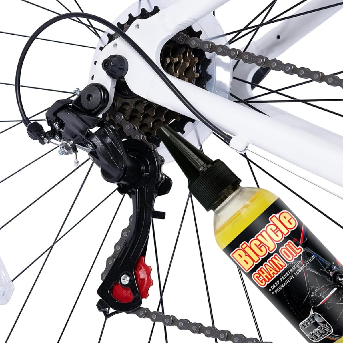 Precyzyjny olej mechaniczny, biodegradowalny smar do łańcucha rowerowego, olej do konserwacji rowerów, smar do rowerów, odpowiedni do wszystkich rodzajów rowerów, 100 ml
