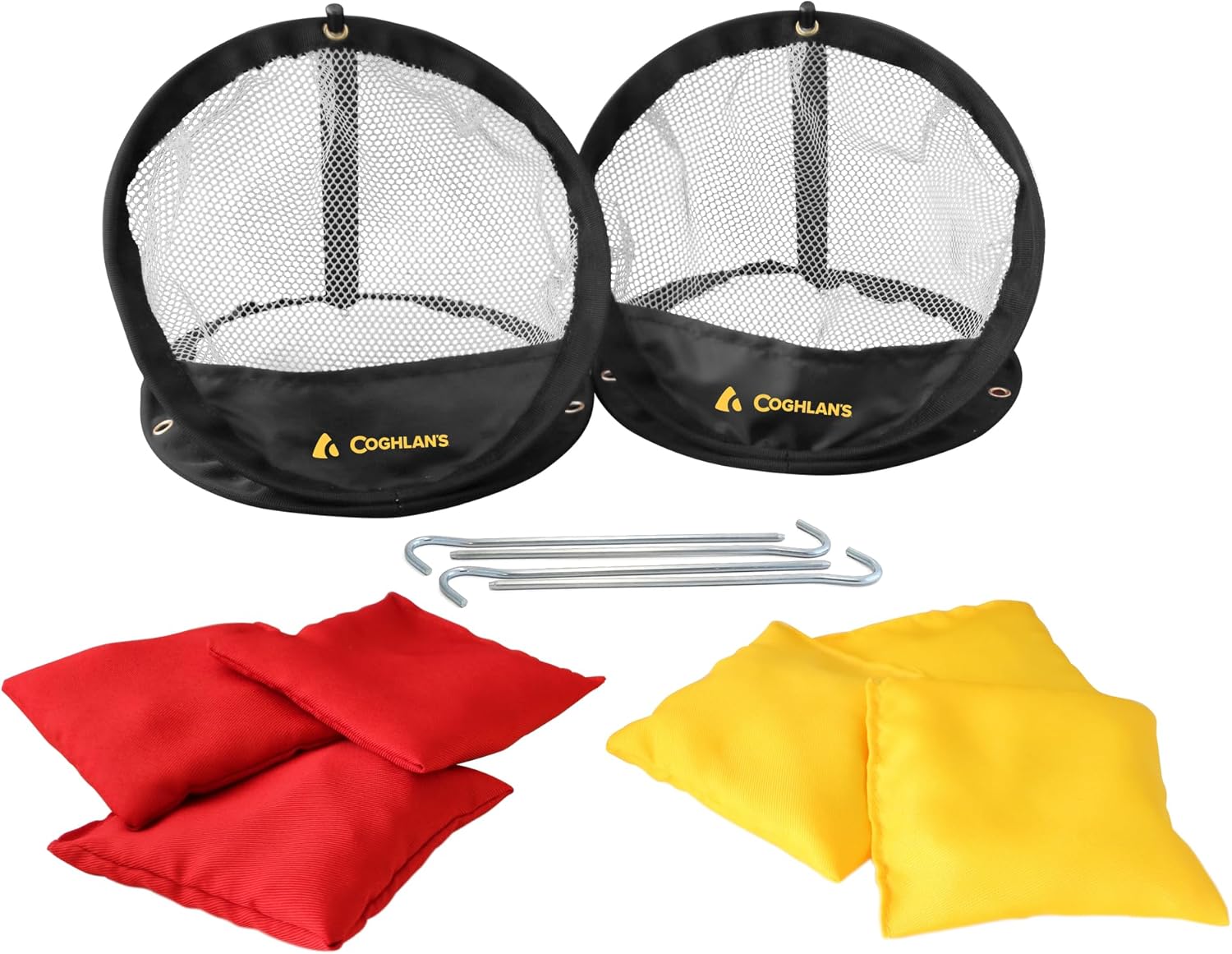 Coghlan's Portable Net Toss Set - Compact Bean Bag Toss Game for Outdoor Fun at Campsite or Beach - Includes 2 Nets, 6 Beanbags, 4 Anchor Pegs & Storage Pouch - Perfect for Kids & Adults