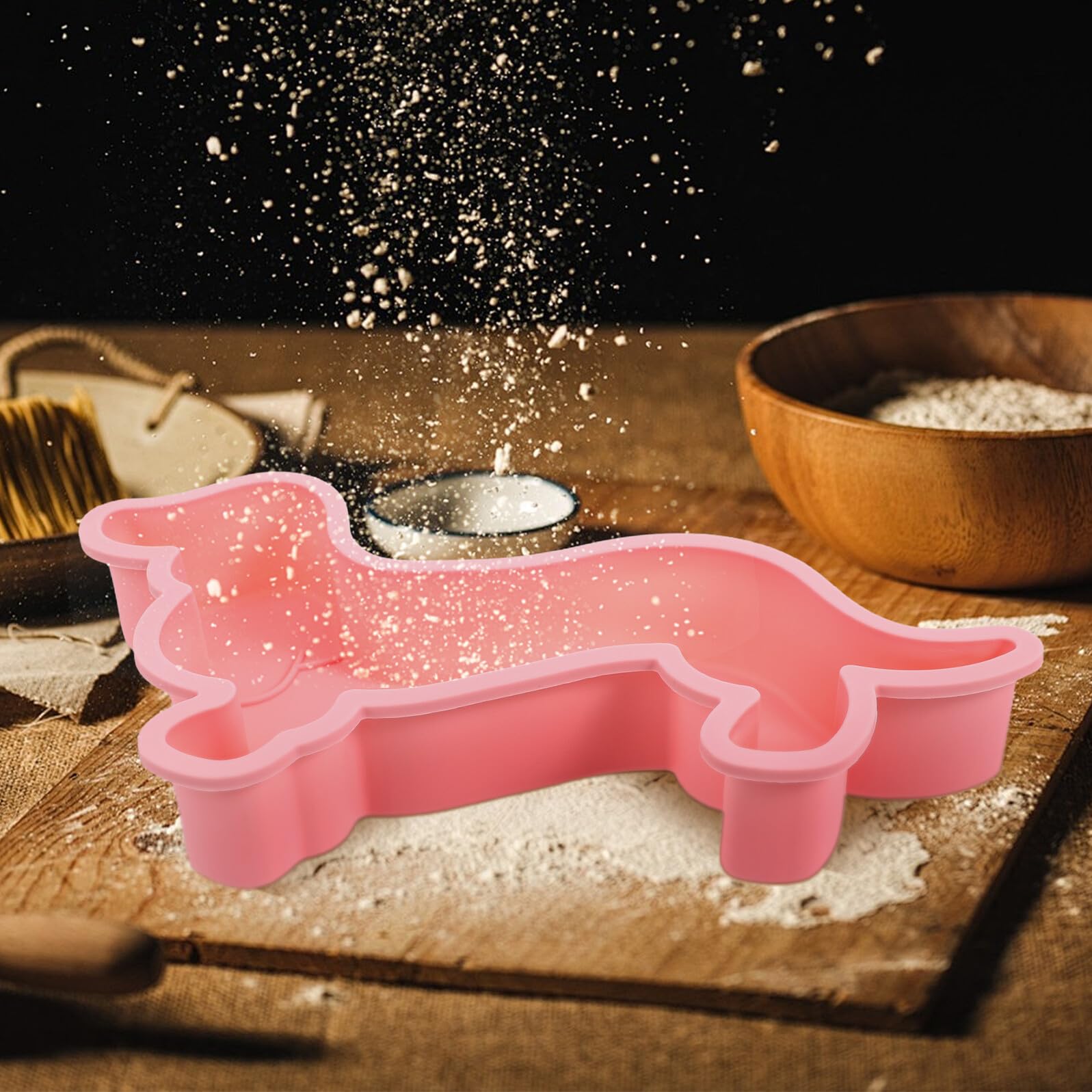 Molde de Silicona Forma de Perro para Hornear, Antiadherente y Ligero, 2 Piezas para Chocolate y Postres en Cocina, Adecuado para Día del Niño