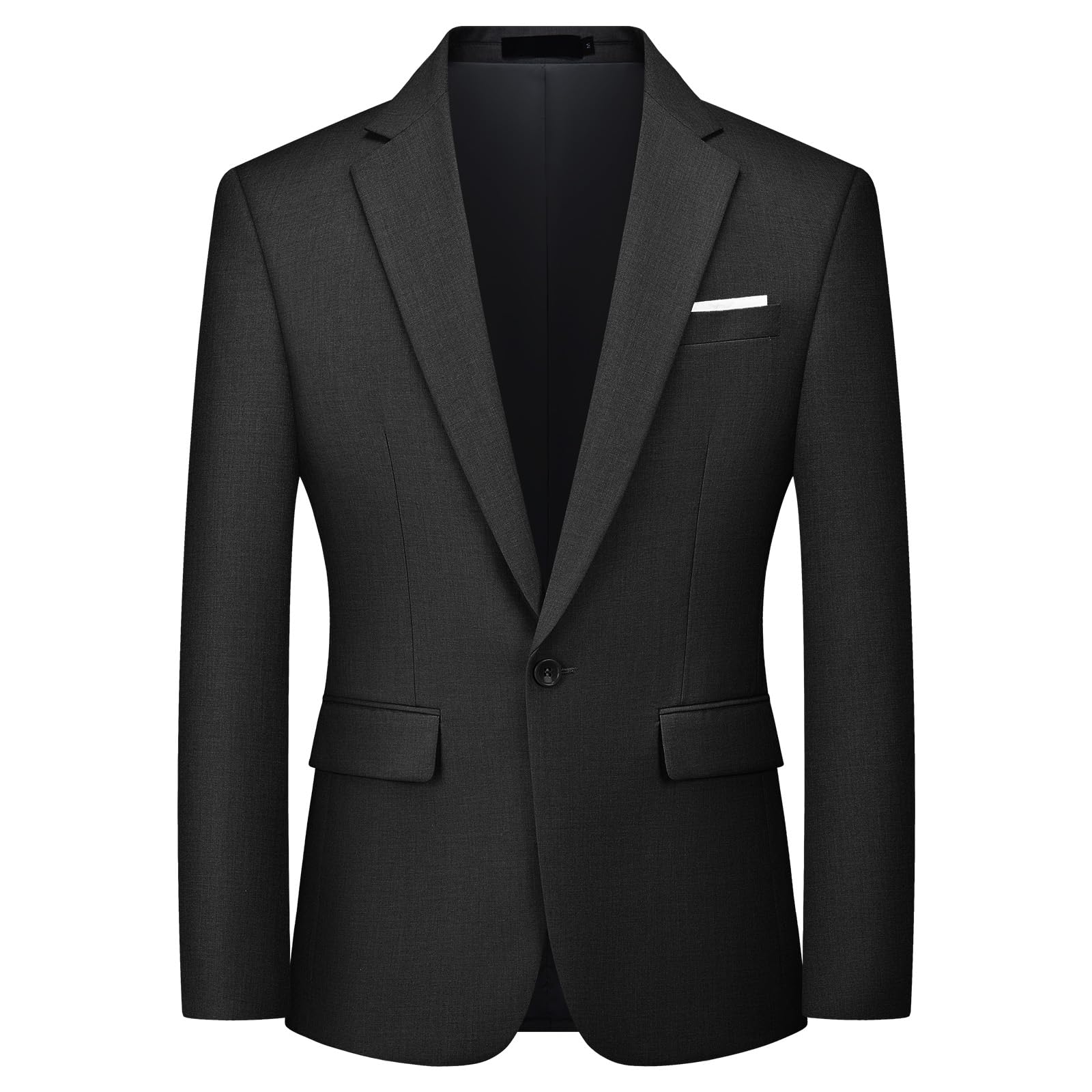Blazer Homme Slim Fit Veste de Costume Formel Veston à Un Bouton Classqiue Couleur Unie Mariage d'affaires
