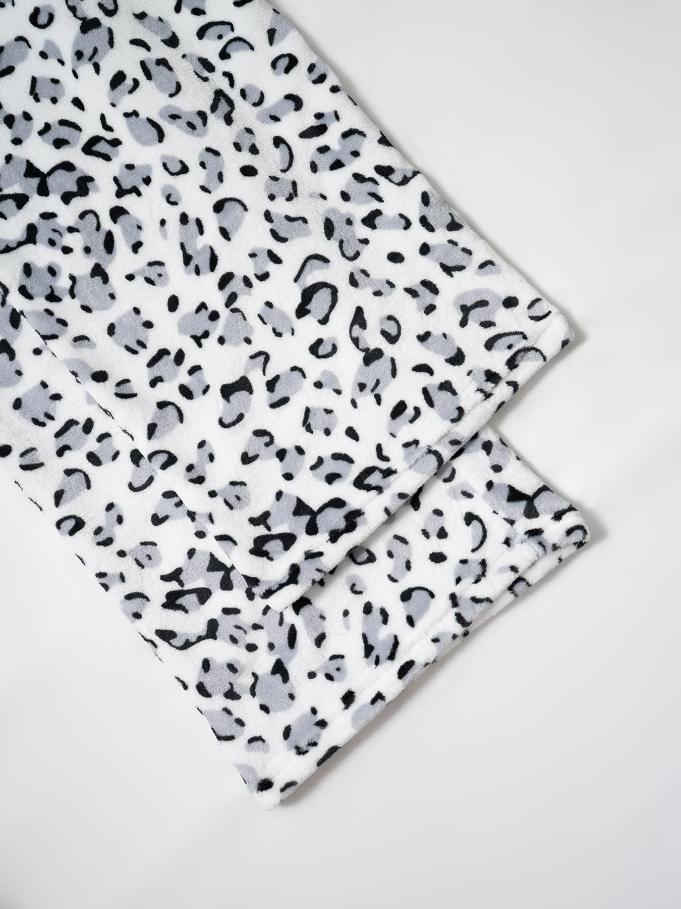 WINKEEY Mujer Pantalones de Pijama Largo Peludo Leopardo Pantalon Pijama Mujers Suaves Cómodas Partes de Abajo de Pijamas Otoño Invierno