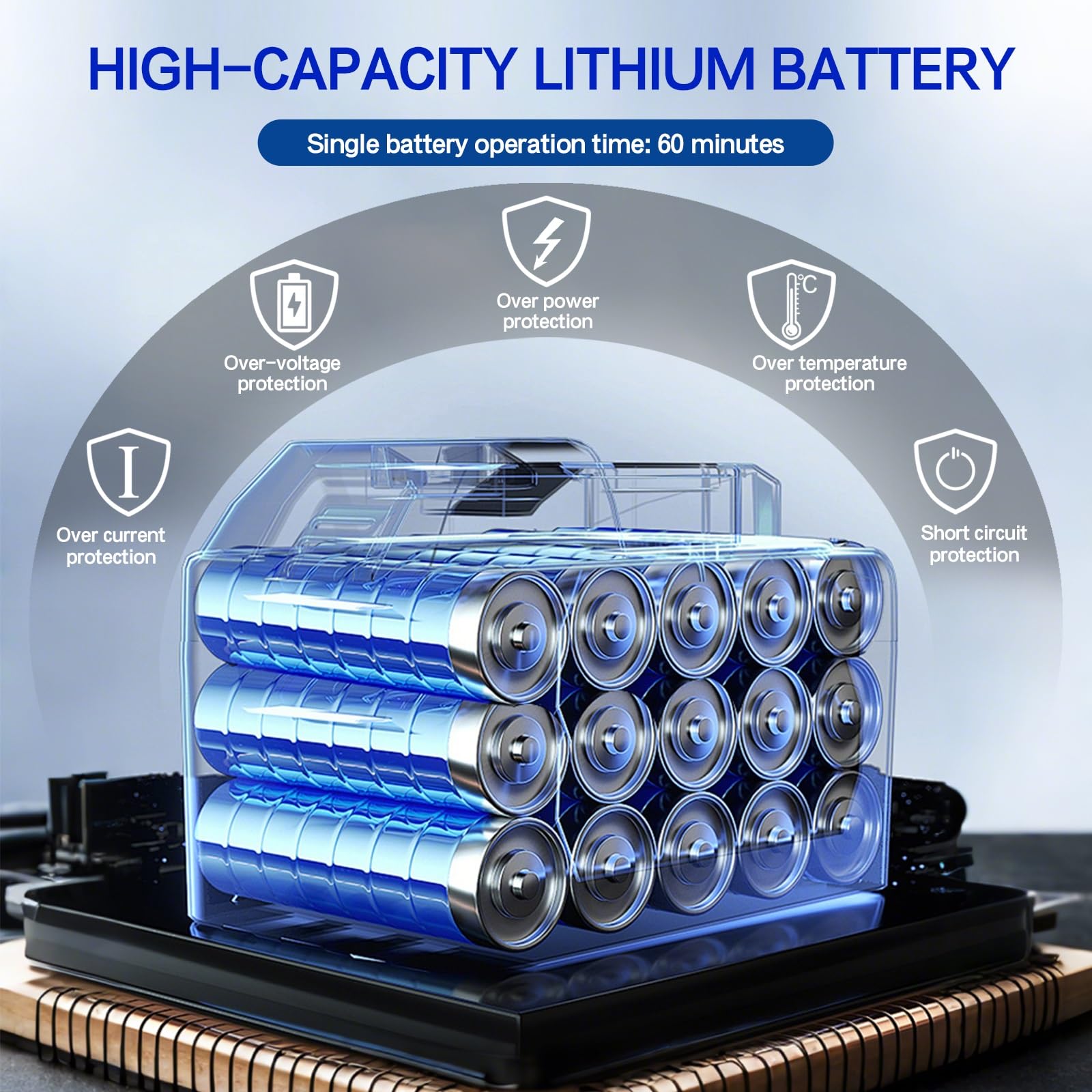 Motoazada a batería 24 V, mini azada eléctrica con 2 baterías de 1,5 Ah, 235 rpm, ancho de trabajo 10 cm, doble interruptor azada para huerto, mover el suelo y desherbar