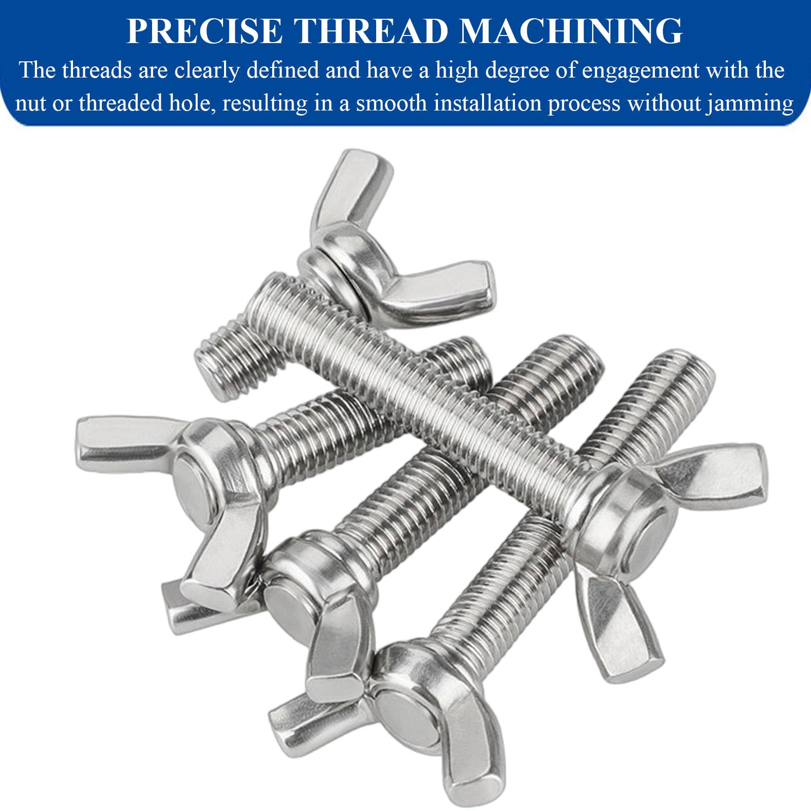 Vite ad ala, Vite ad alette M8×30Mm-M8×50Mm da 10 pezzi, chiusura a macchina in acciaio inossidabile adatta for apparecchiature elettroniche e uso industriale(M8x45mm)