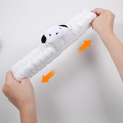 Miniatura 3 de Diadema Kawaii Spa para lavar la cara, lindo maquillaje para perro, suave forro polar coral para mujeres y niñas, cuidado de la piel facial,