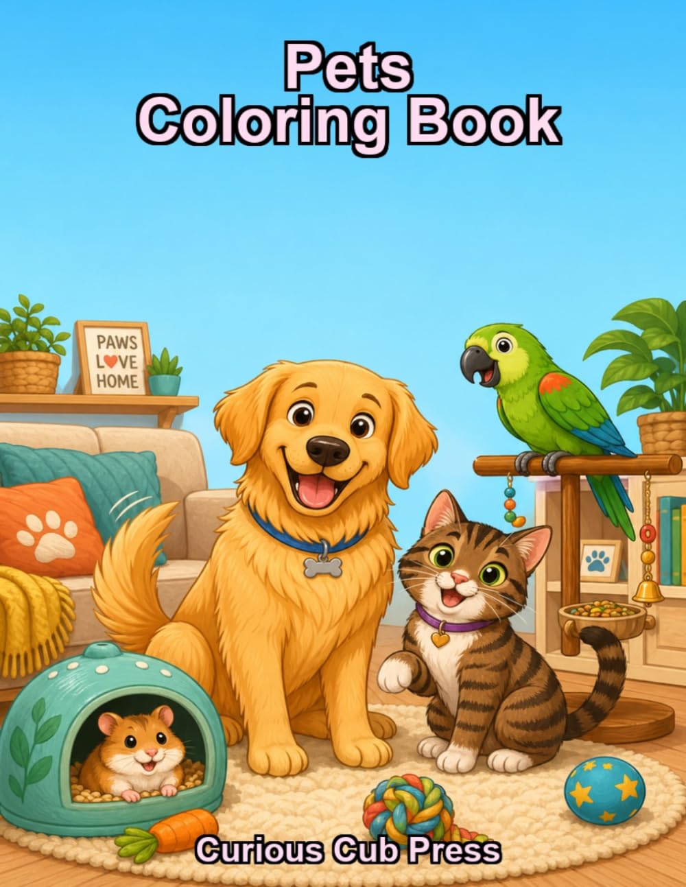 Pets Coloring Book: Explore and Color 20 Amazing Animals at Home (Curious Cub Press Coloring Books)