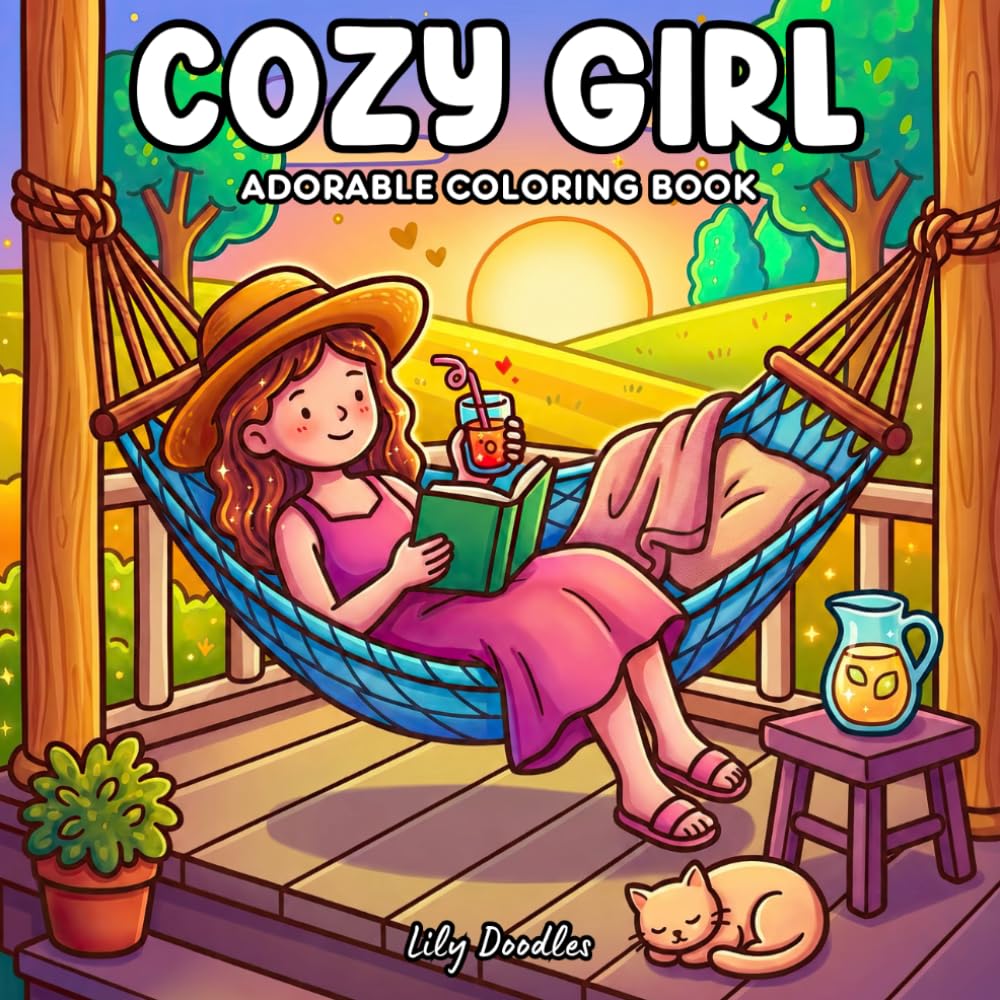 Cozy Girl: Adorable Coloring Book with Sweet Everyday Moments and Relaxing Scenes
