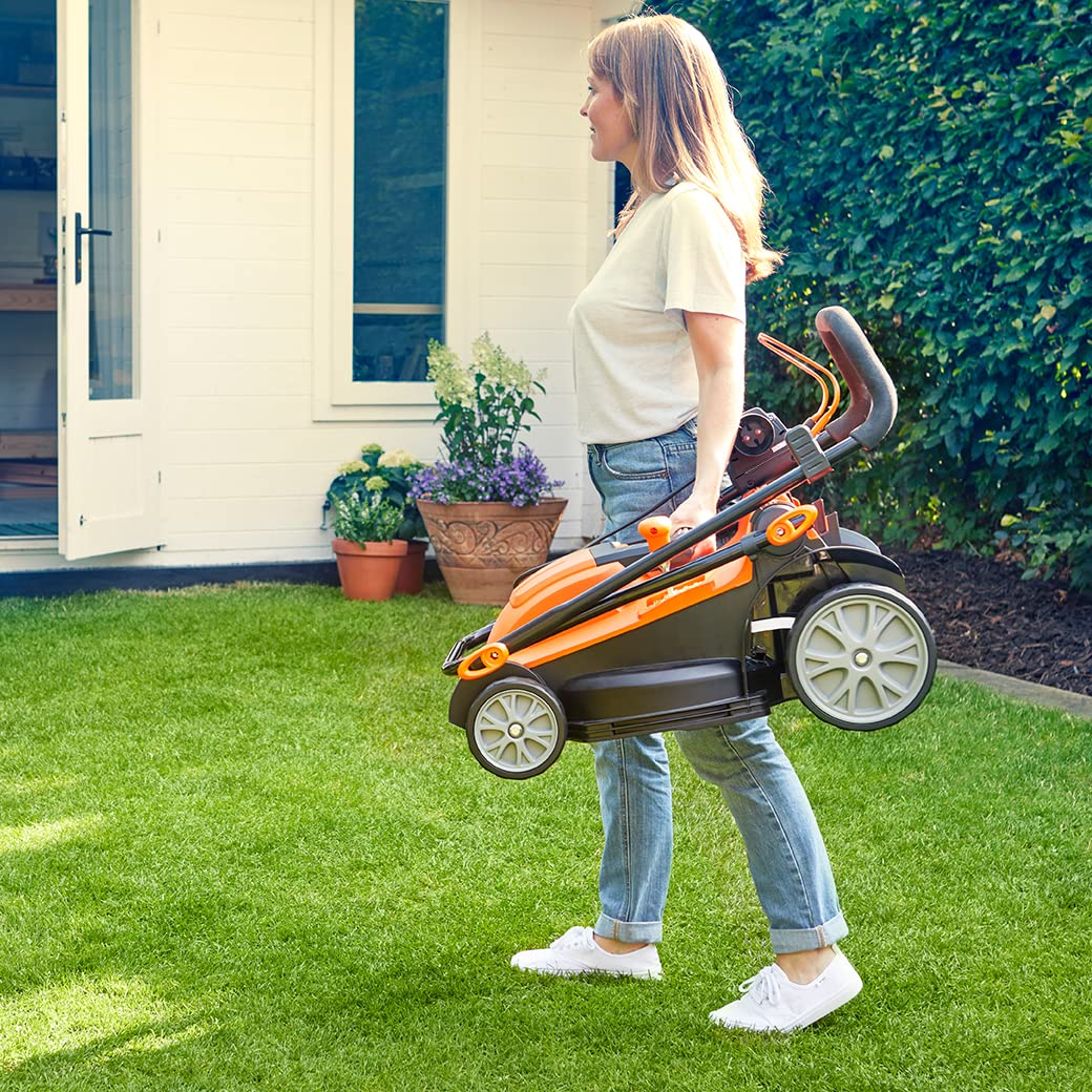 LawnMaster M2EB1637M Tondeuse Tracteur 1600W 37cm 6 Hauteurs Réglable 20-70mm 40L Bac Ramassage