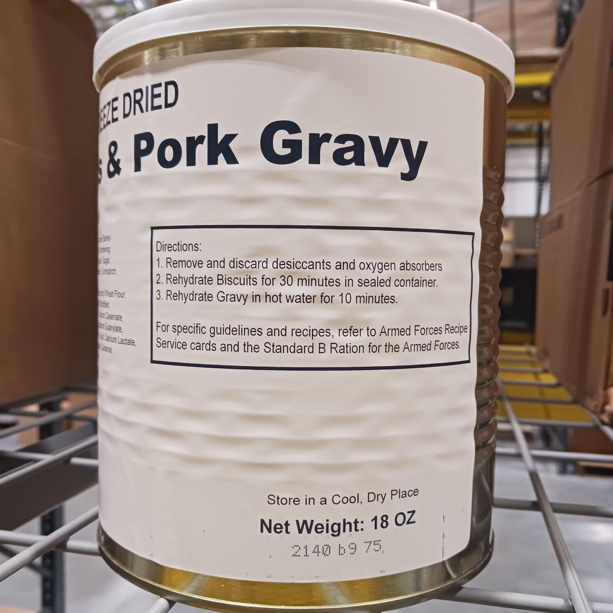 FTF Technologies Freeze Dried Biscuits and Gravy 25 Year Shelf Life Gallon Can