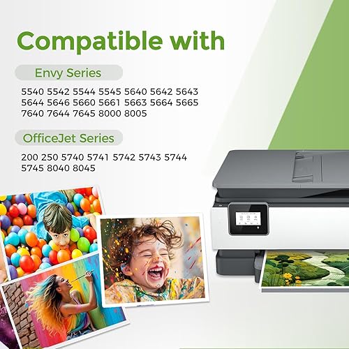 Miniatura 2 de Cartucho de tinta remanufacturado de repuesto para HP 62XL 62 XL (negro y color combo, paquete de 2) cartuchos HP62 XL HP62XL para 7640 5660 7645