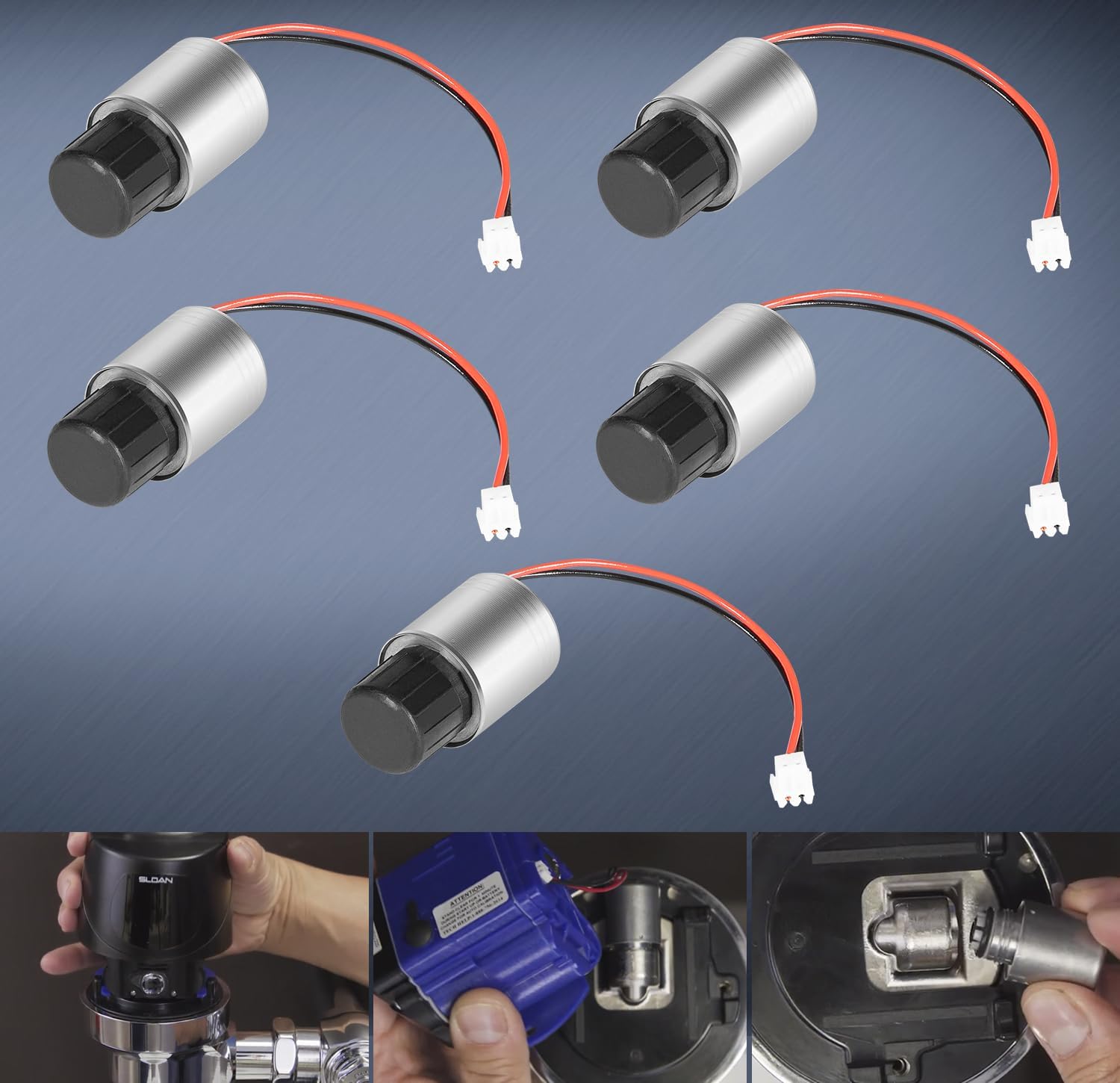 3325453 EBV-136-A Solenoid Compatible with Sloan G2/ECOS/Solis Series | Blue & Green Control Modules | For Urinal & Water Closet Sensor Flushometers (1 Pieces/Set)