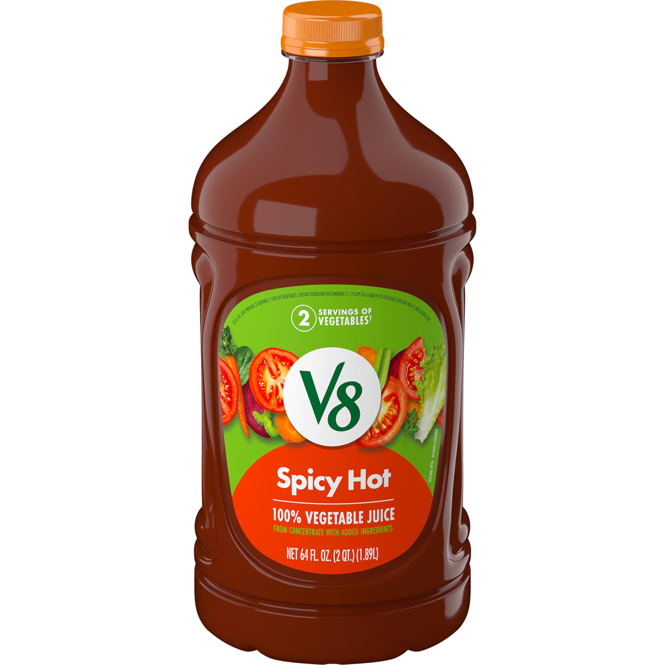 V8 Spicy Hot 100% Vegetable Juice, Vegetable Blend with Tomato Juice, 64 Ounce Bottle