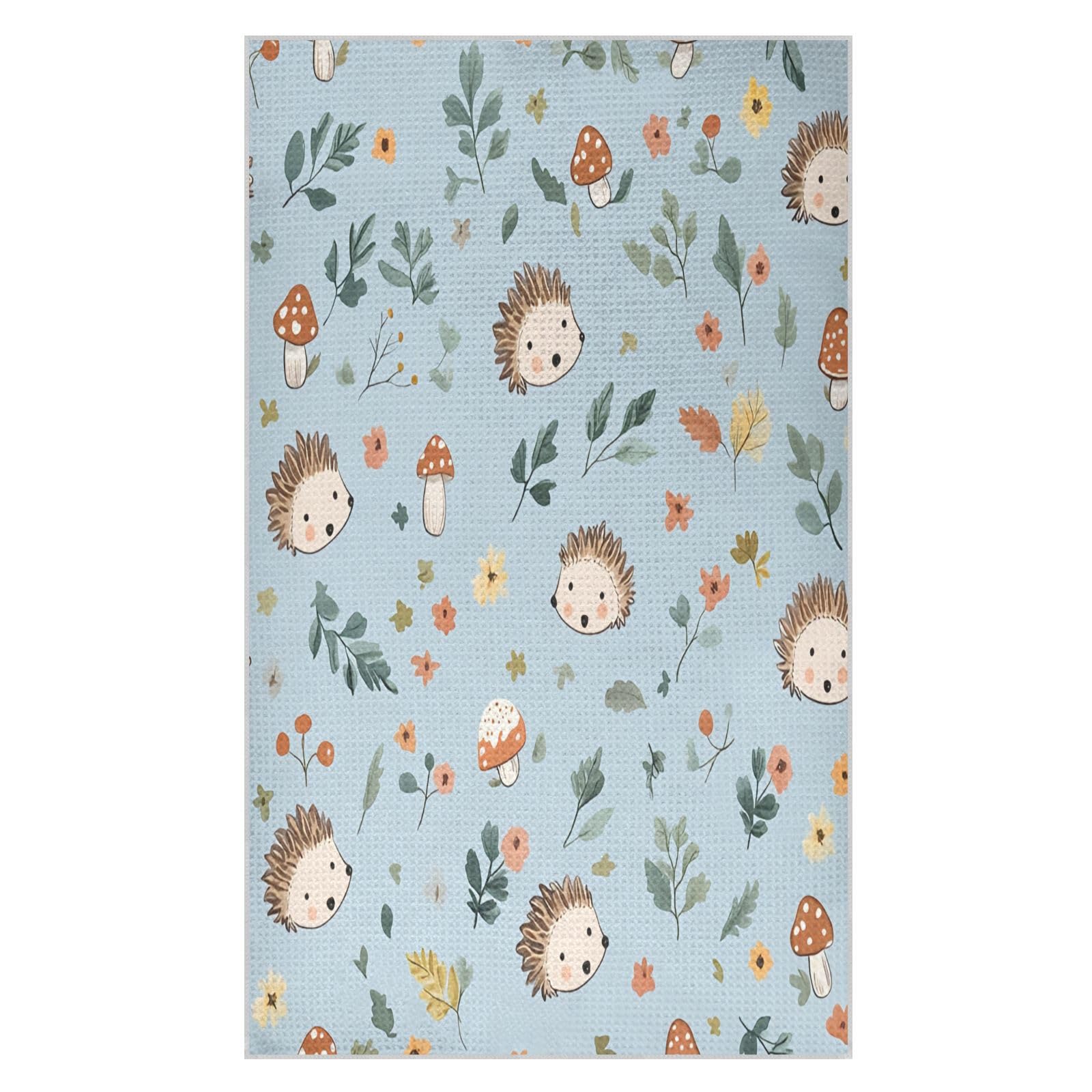 BURSTDDY Cartoon Hedgehog Kitchen Towels,Absorbent Dish Towels 2 Pack